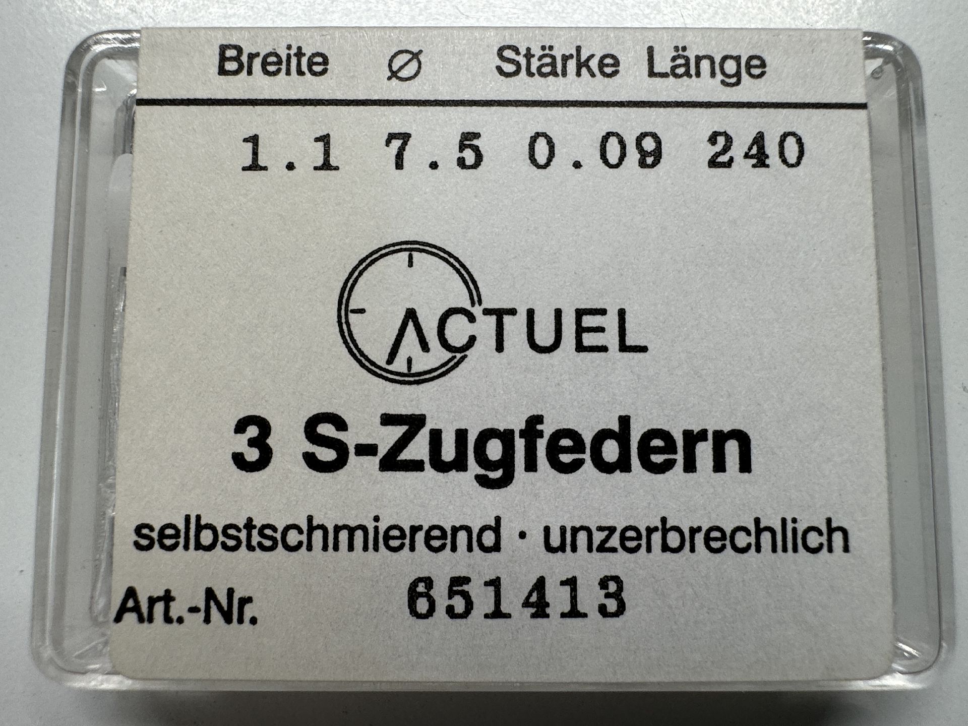 Zugfeder 1.10 x 7.5 x 0.09 x 240