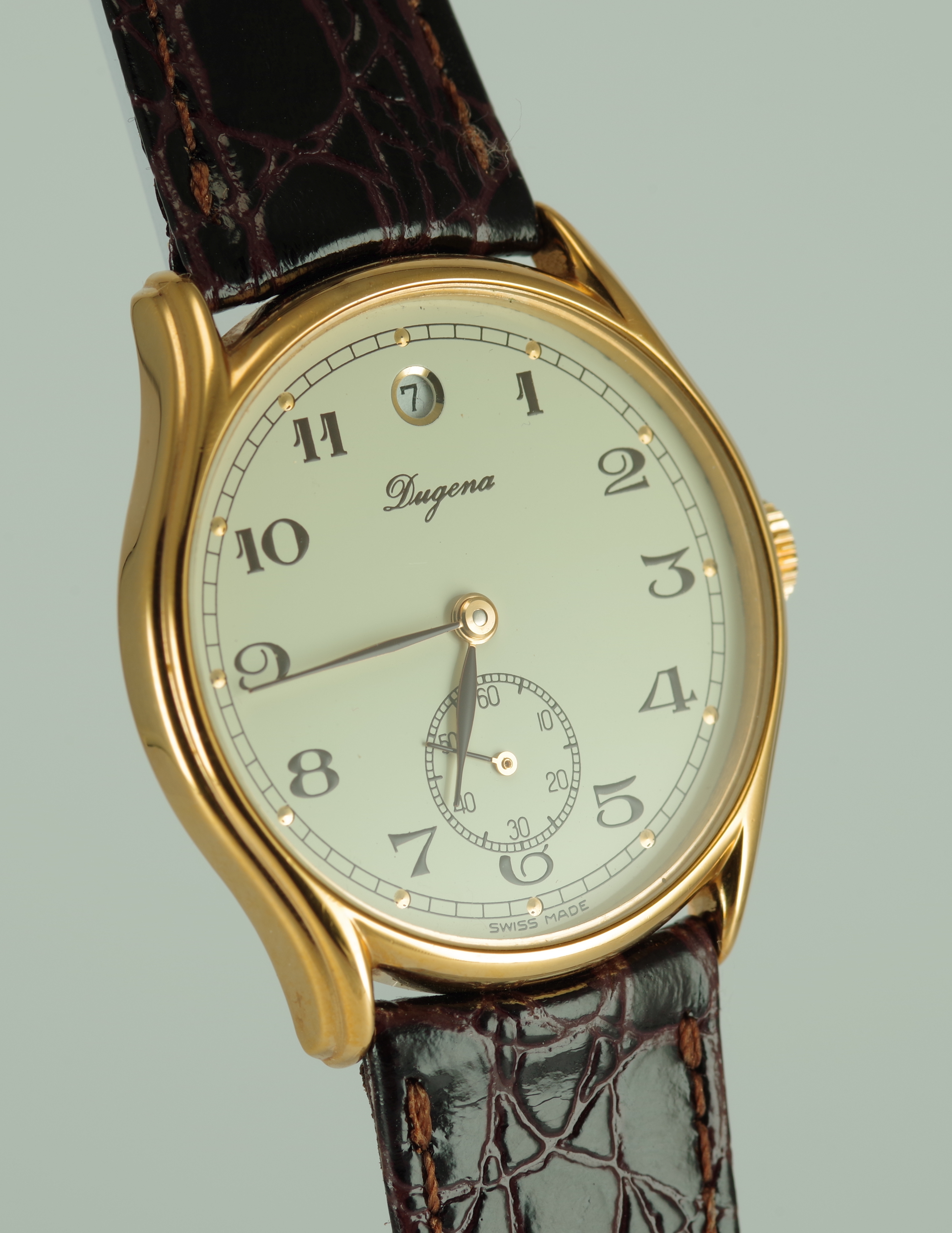 Dugena Vintage Handaufzug Unisex Datum bei 12 Uhr