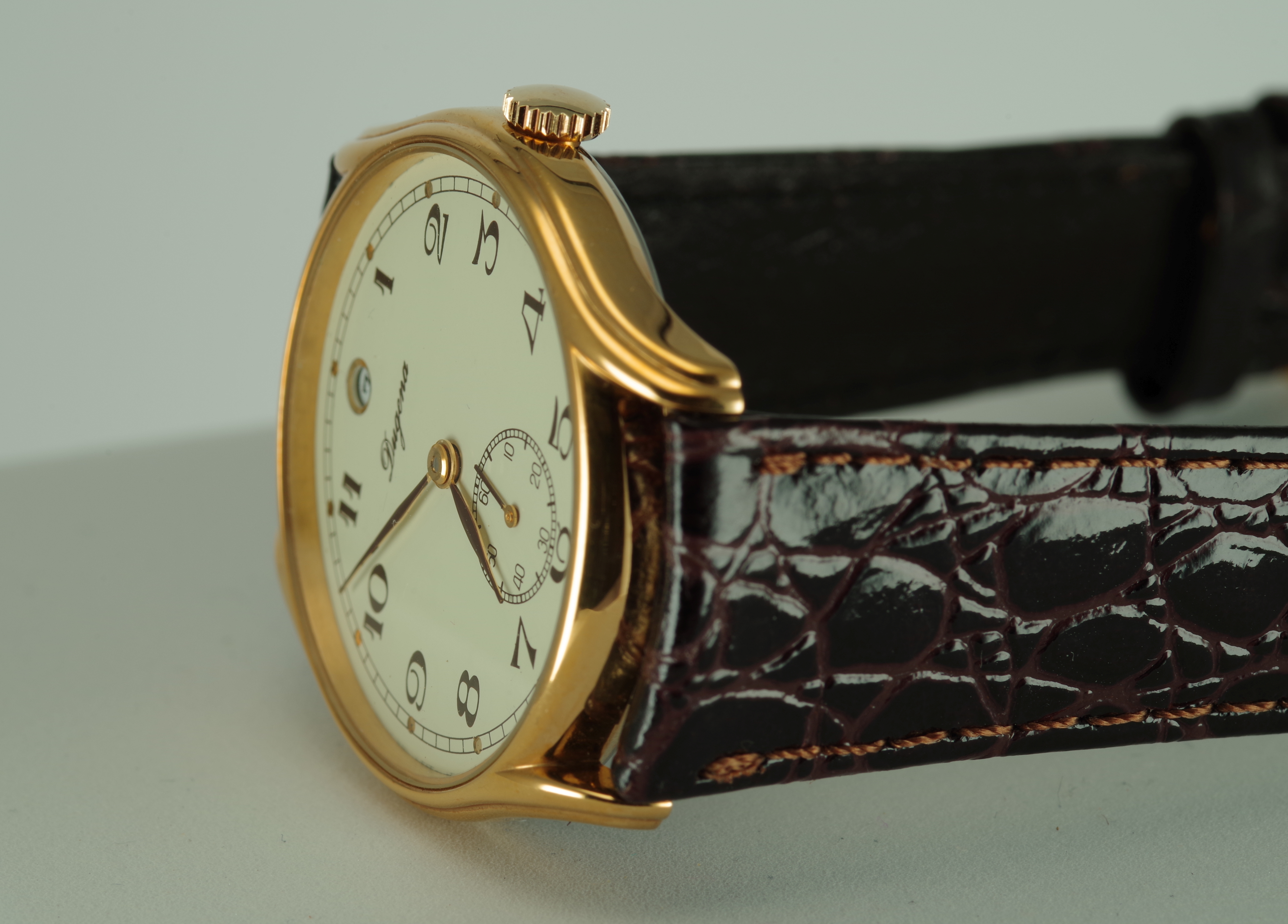 Dugena Vintage Handaufzug Unisex Datum bei 12 Uhr