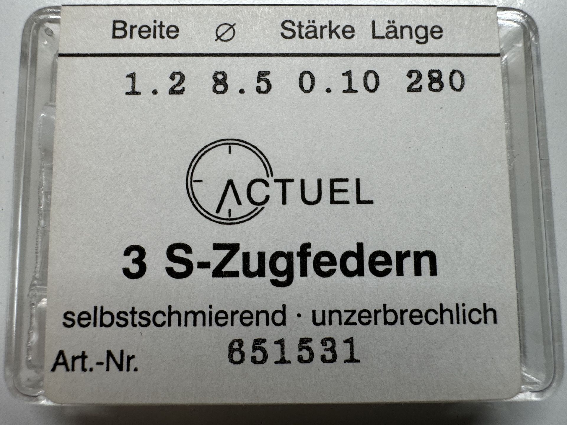 Zugfeder 1.20 x 8.5 x 0.10 x 280