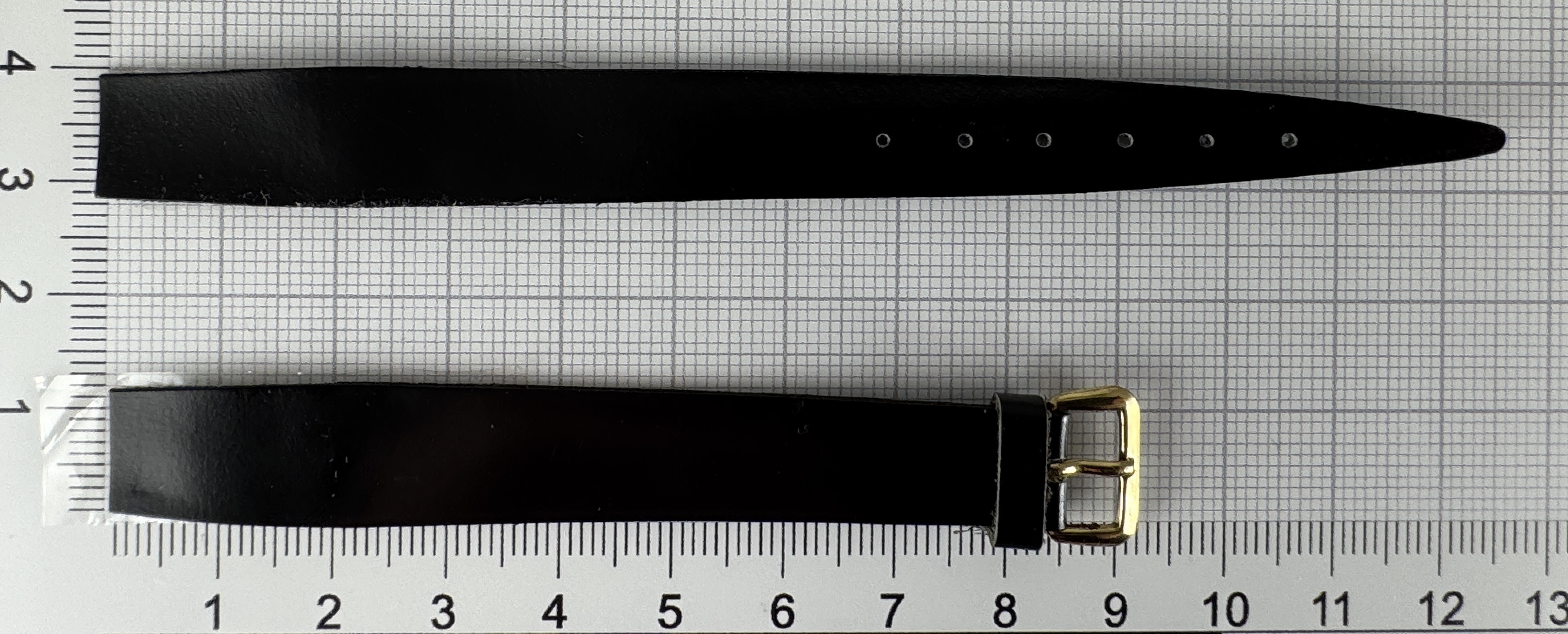 Uhrenarmband Kunstleder schwarz für feste Stege 12mm zum Kleben