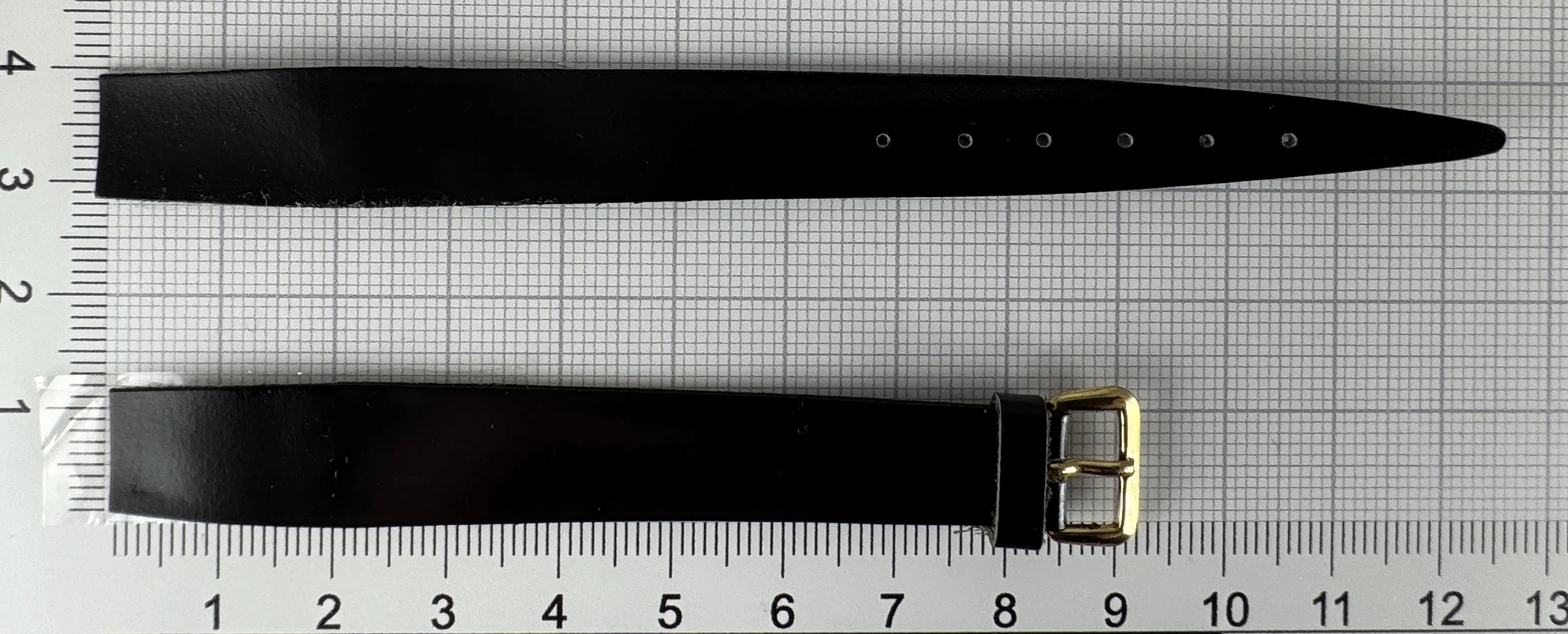 Uhrenarmband 12mm schwarz Kunstleder für feste Stege zum Kleben Uhrenarmband 12mm schwarz Kunstleder für feste Stege zum Kleben