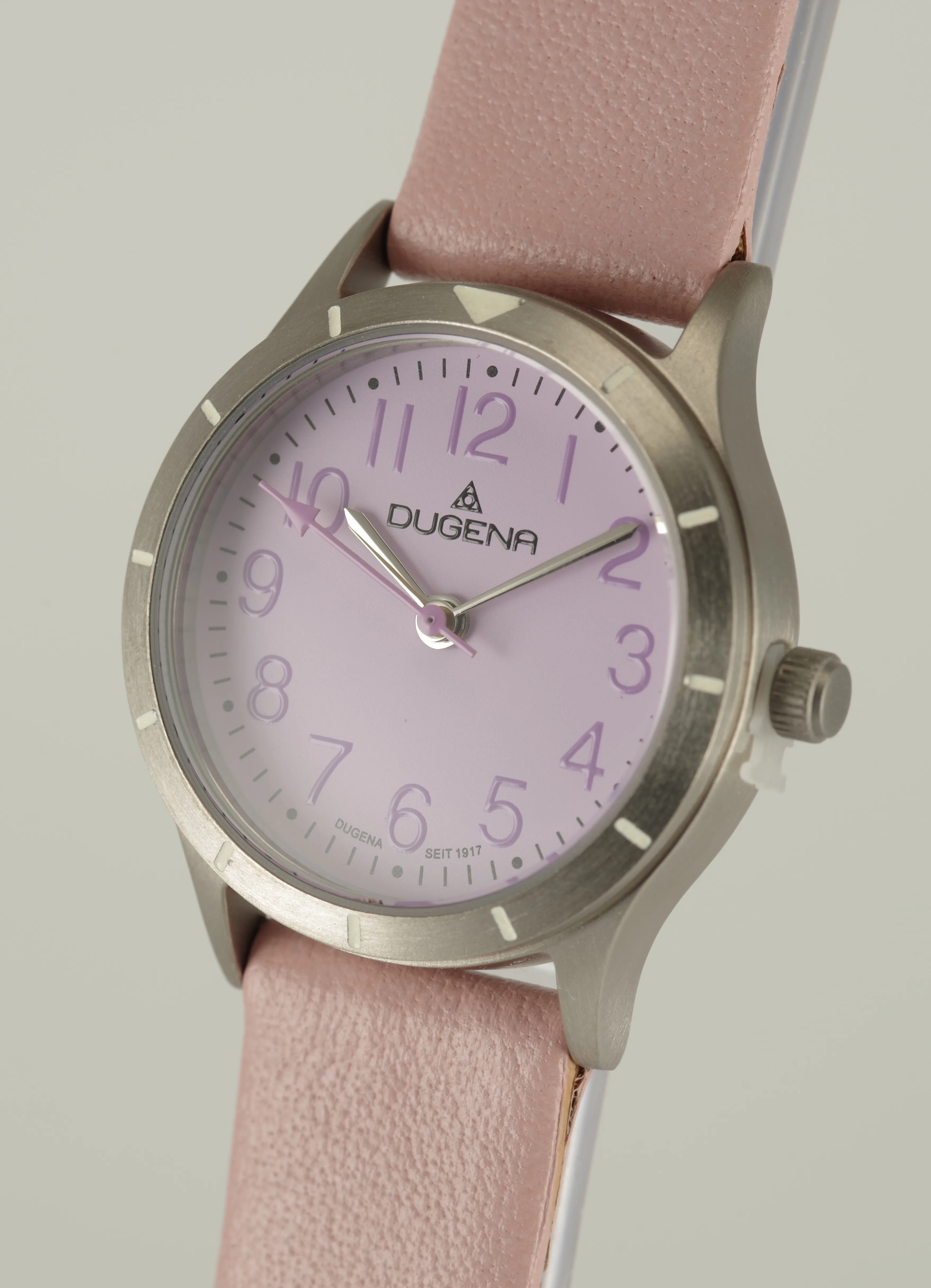 Feminine Dugena Armbanduhr Quartz Titan Mineralglas Kalbsleder Lila Rosa Feminine Dugena Armbanduhr Quartz Titan Mineralglas Kalbsleder Lila Rosa