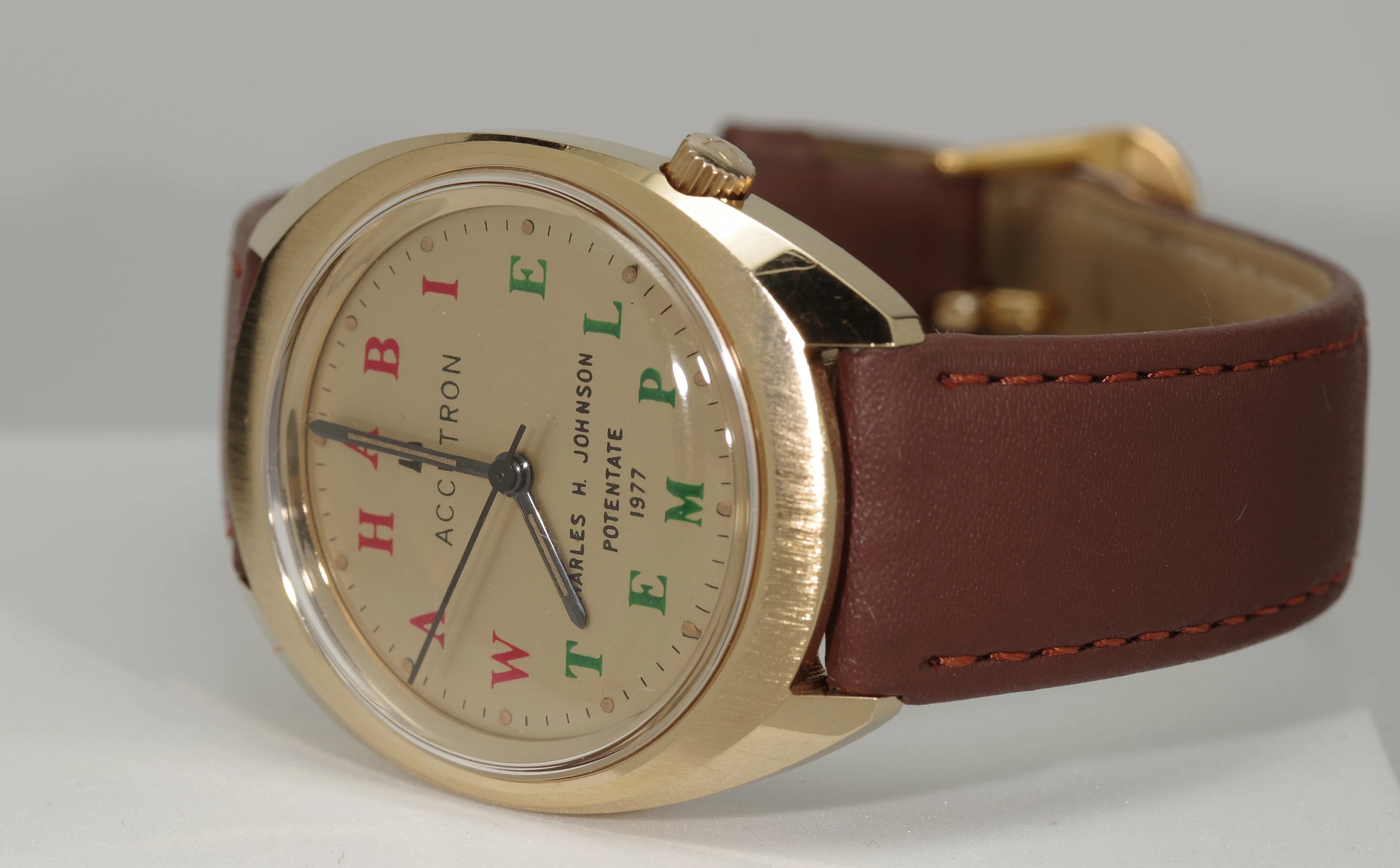 Herren Vintage Armbanduhr Bulova Accutron 219 Wahabi Temple 1977