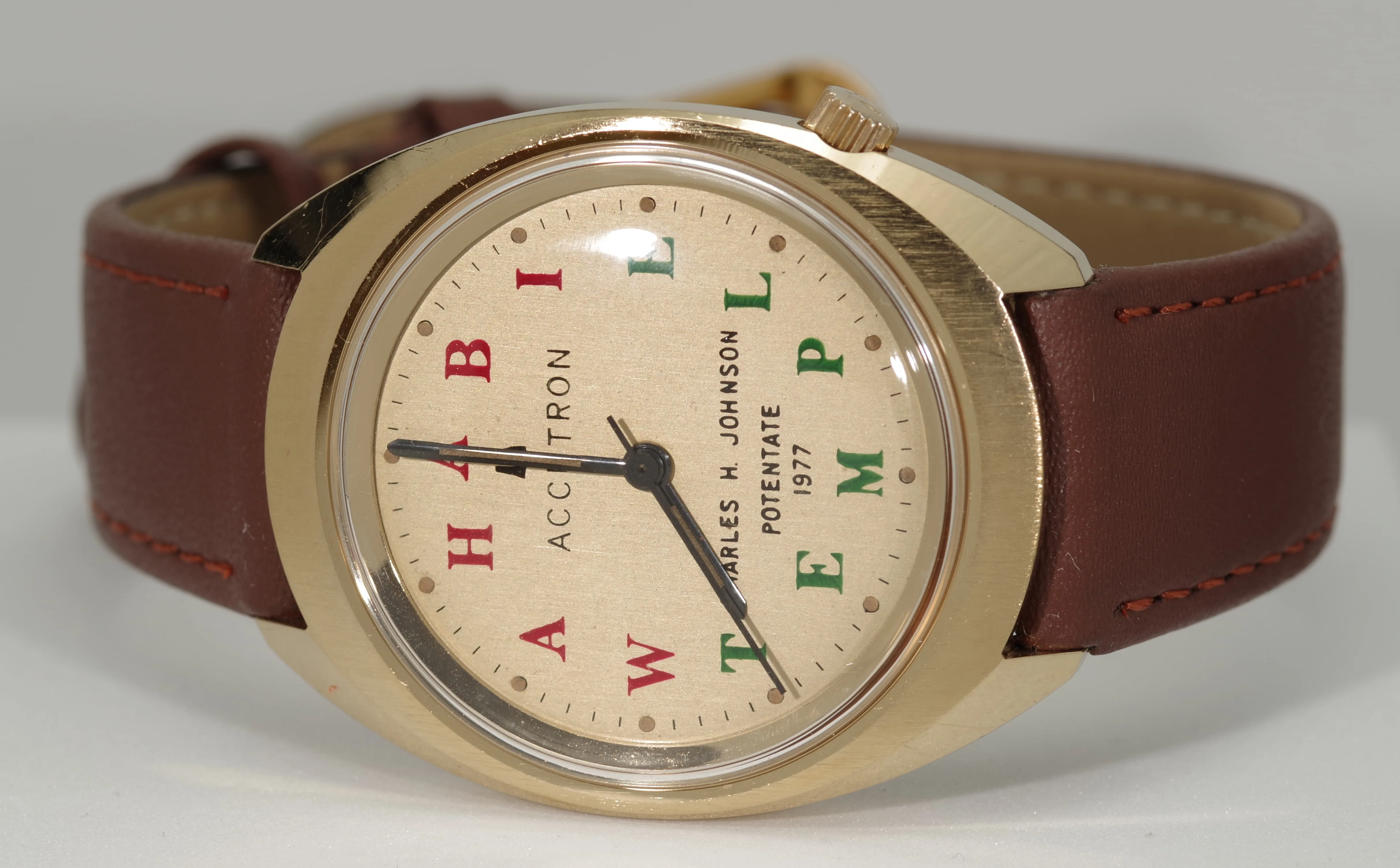 Herren Vintage Armbanduhr Bulova Accutron 219 Wahabi Temple 1977