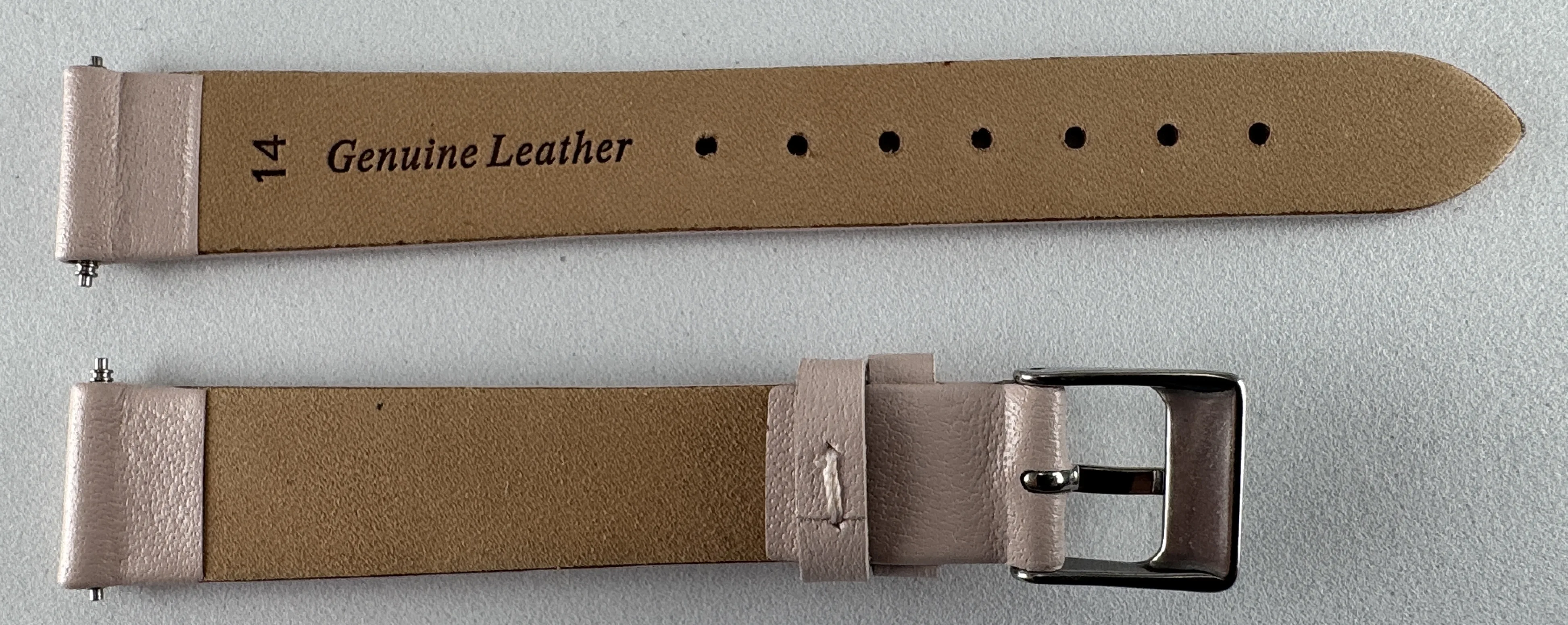 Uhrenarmband Damen 14mm glattes Kalbsleder bone Schnalle silber Uhrenarmband Damen 14mm glattes Kalbsleder bone Schnalle silber