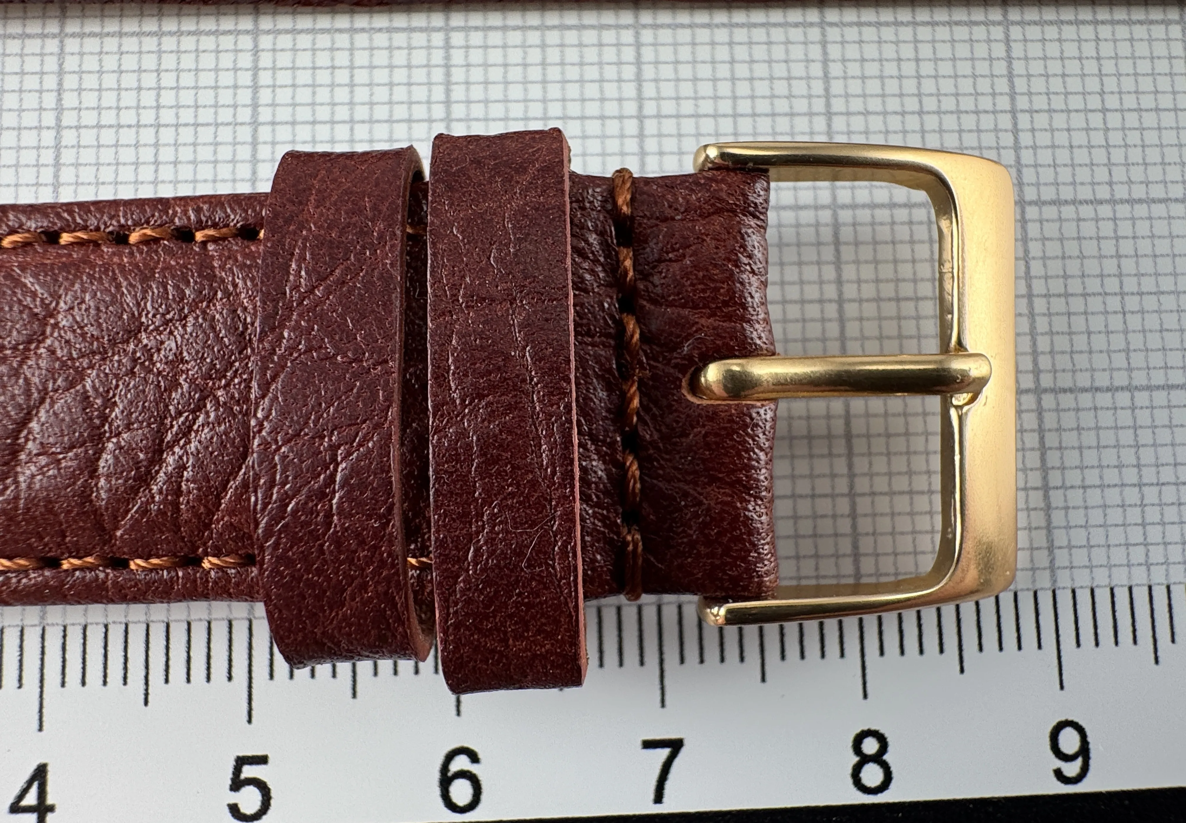 Uhrenarmband Leder 18mm braun atmungsaktiv - Kalbsleder - 18mm vergoldet
