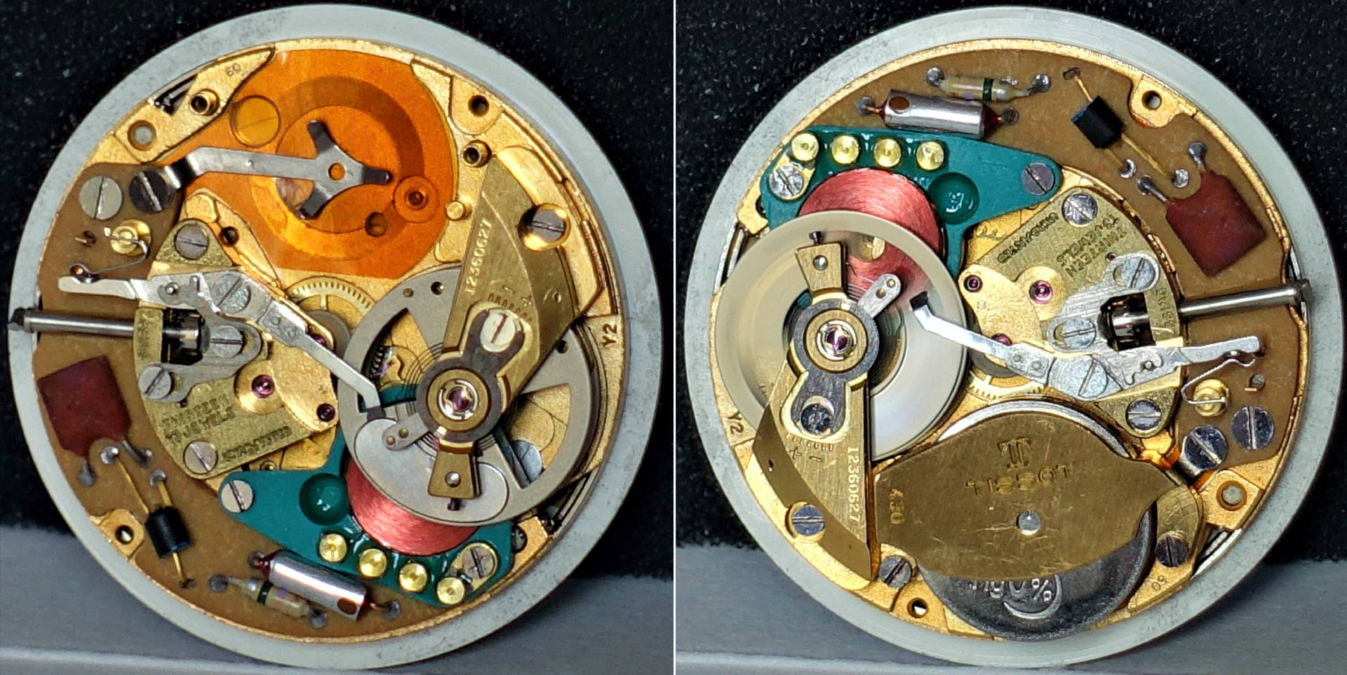 Nahaufnahme des Innenlebens einer mechanischen Armbanduhr mit feinen Uhrwerksteilen