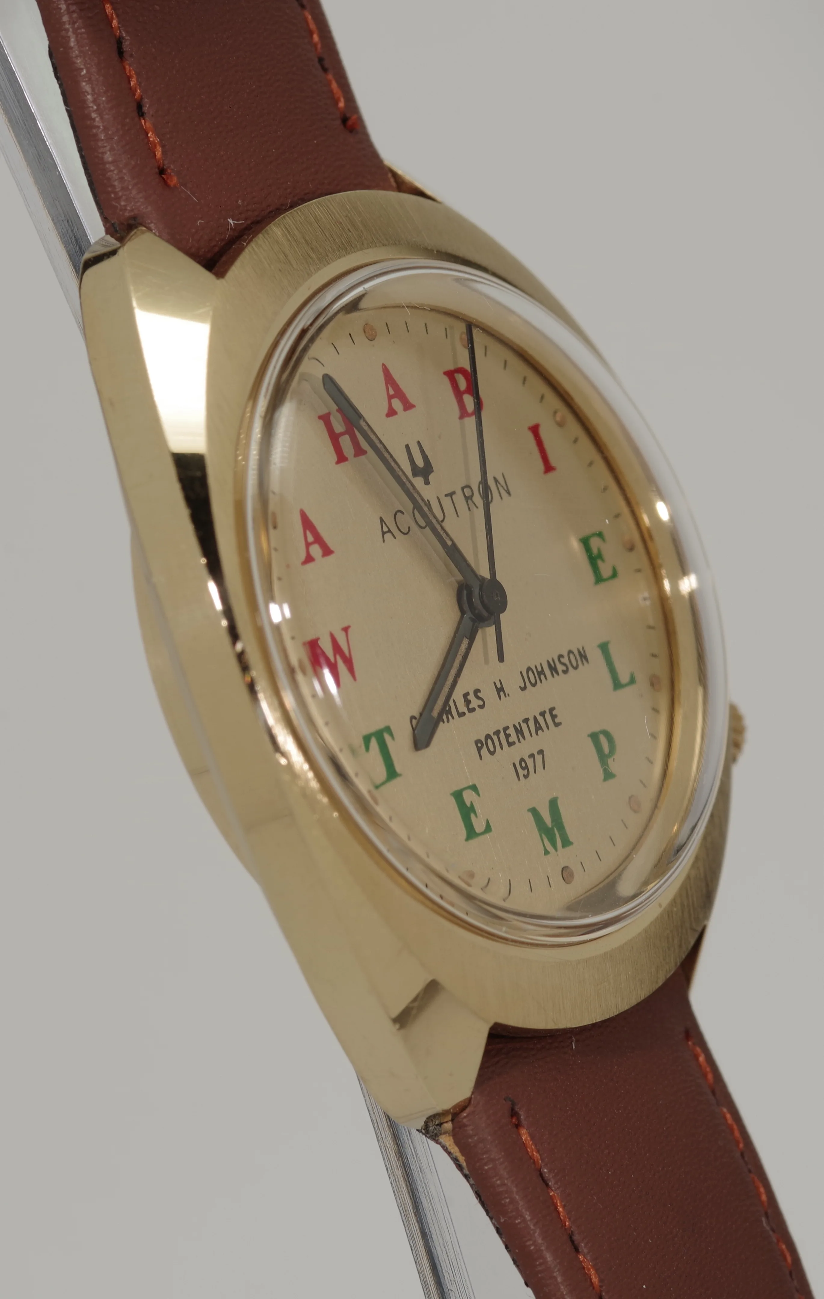 Herren Vintage Armbanduhr Bulova Accutron 219 Wahabi Temple 1977