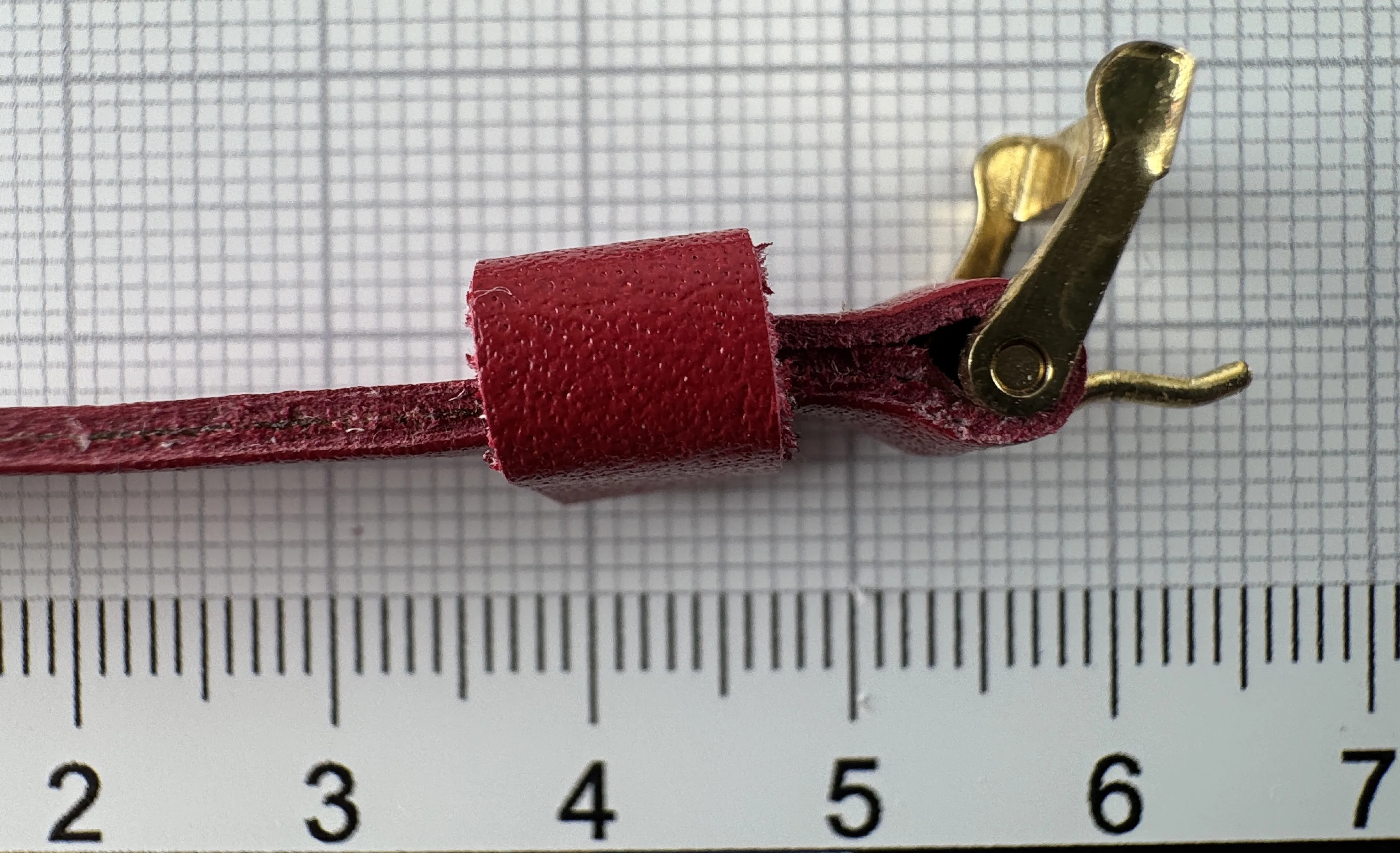 Uhrenarmband 12mm rot - Kunstleder & 10mm goldfarben