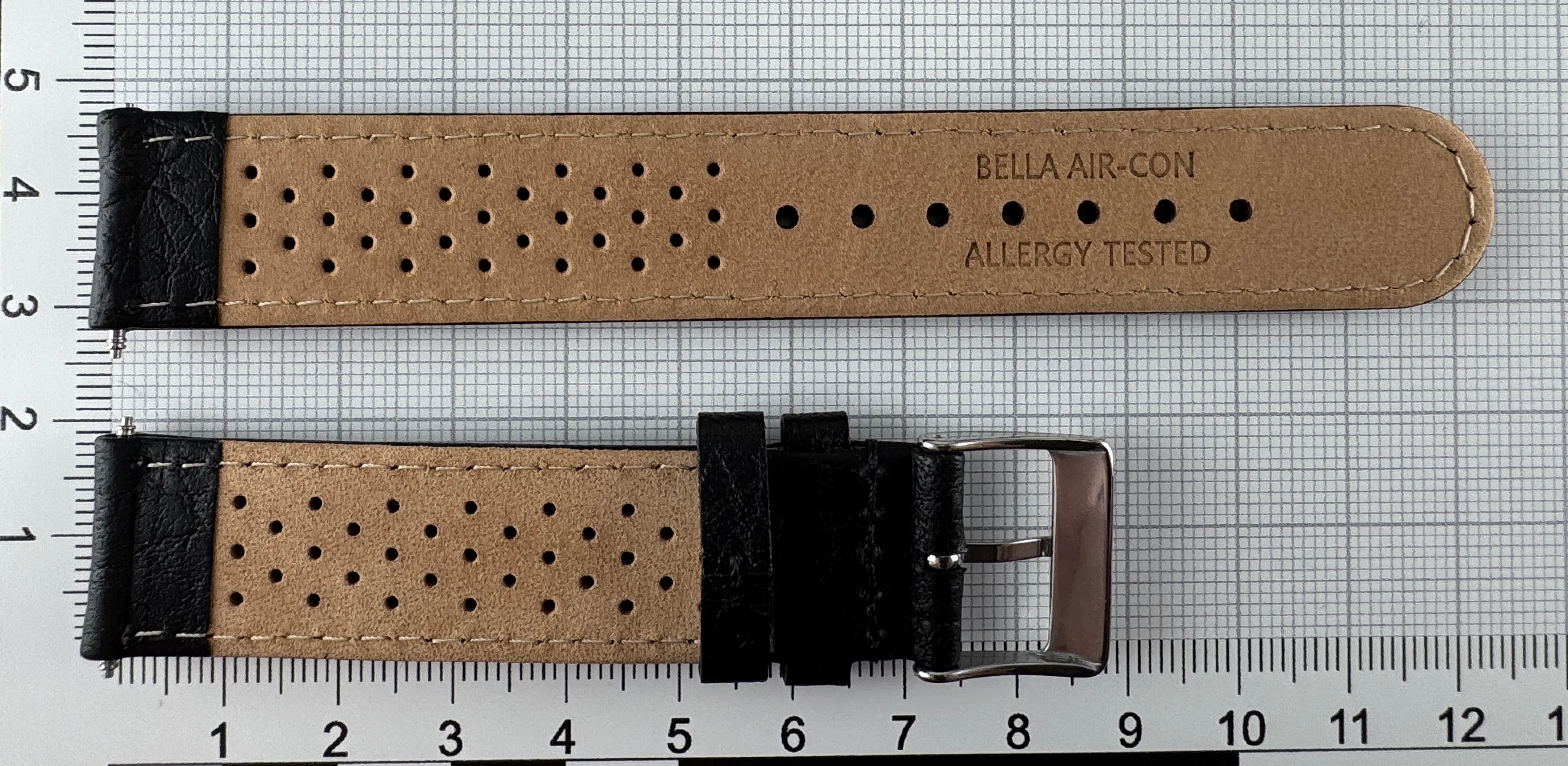 Uhrenarmband Leder 18mm schwarz atmungsaktiv - Kalbsleder - 18mm Edelstahl Uhrenarmband Leder 18mm schwarz atmungsaktiv - Kalbsleder - 18mm Edelstahl