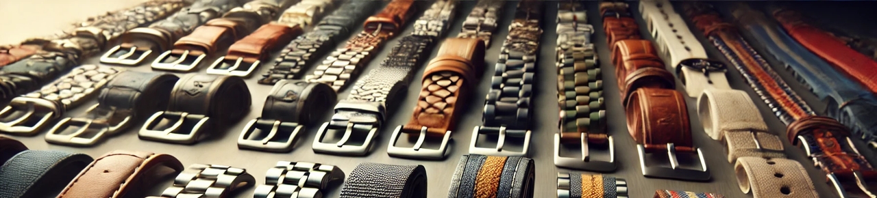 KI-generierte Darstellung der Armbänder einer stilisierten Uhrengeschäft-Ansicht (fiktional)