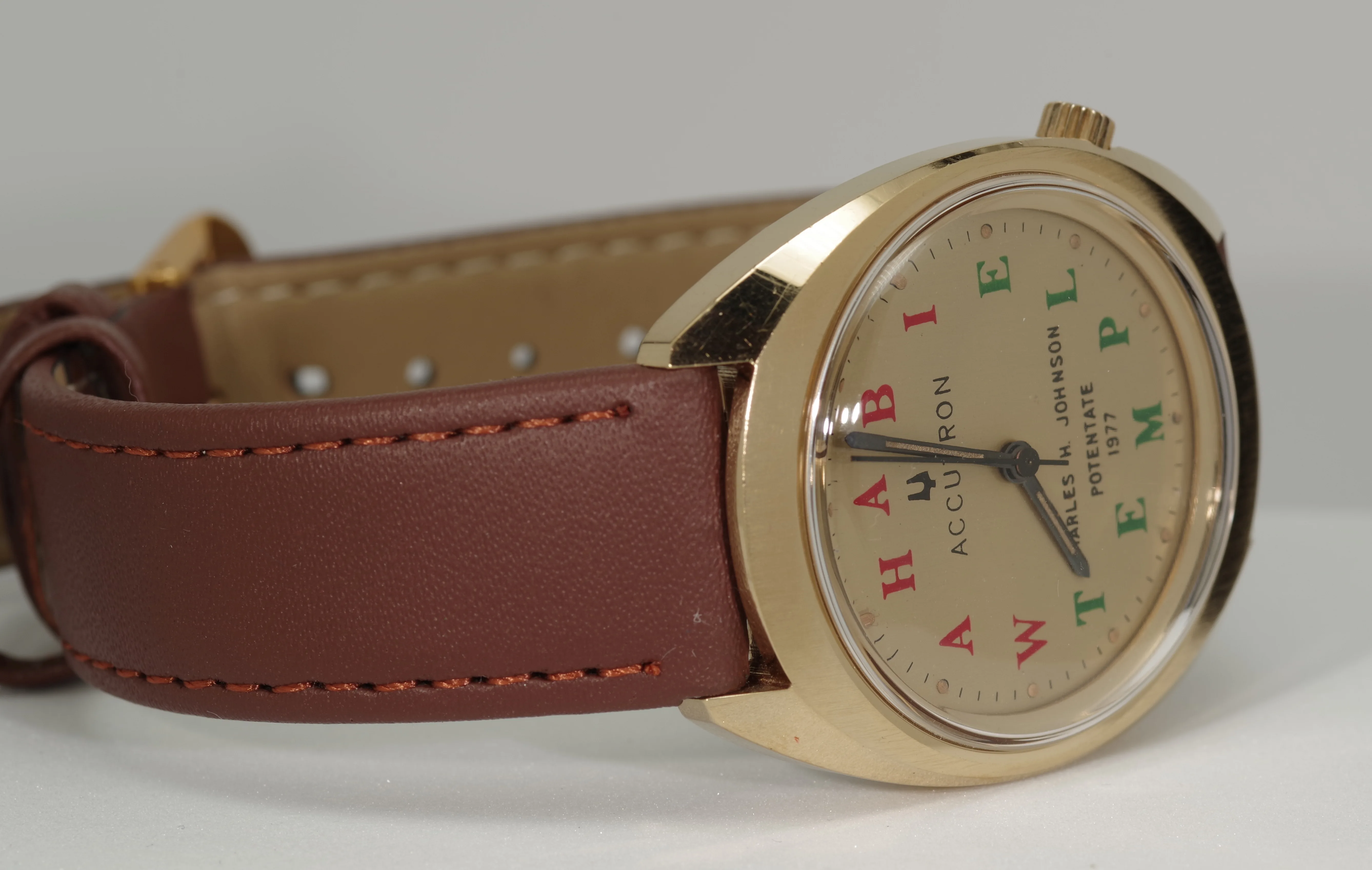 Herren Vintage Armbanduhr Bulova Accutron 219 Wahabi Temple 1977