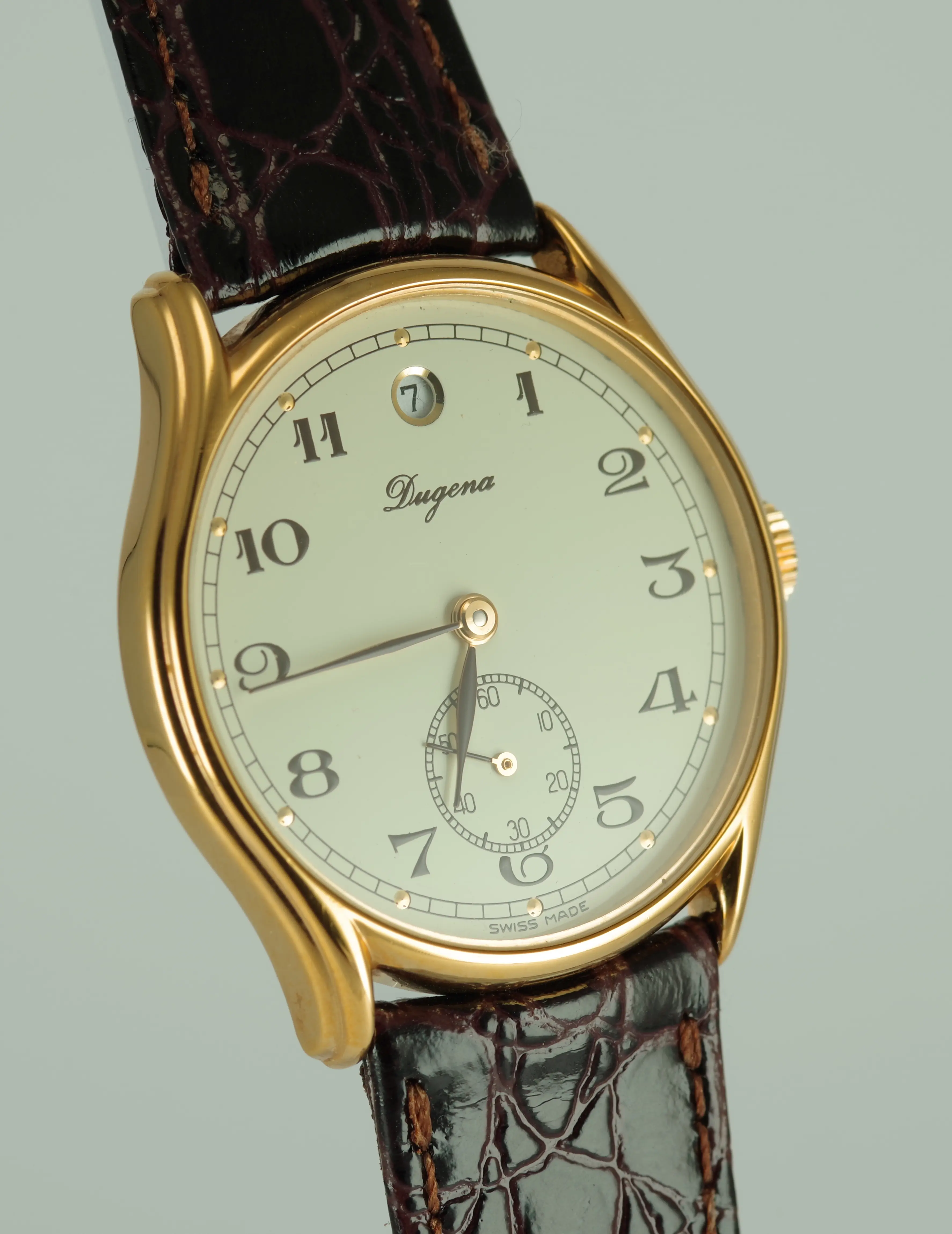 Dugena Vintage Handaufzug Unisex Datum bei 12 Uhr