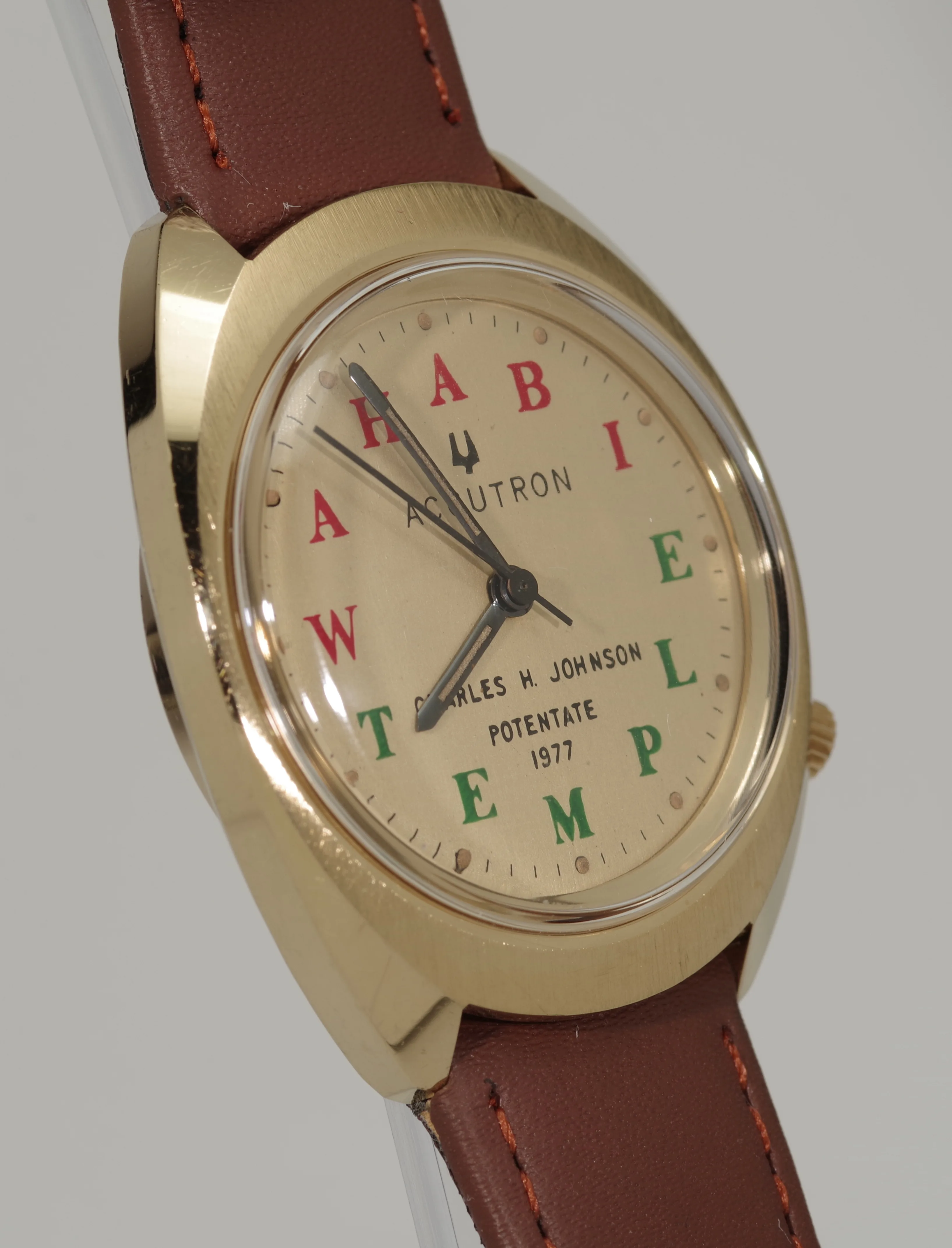 Herren Vintage Armbanduhr Bulova Accutron 219 Wahabi Temple 1977