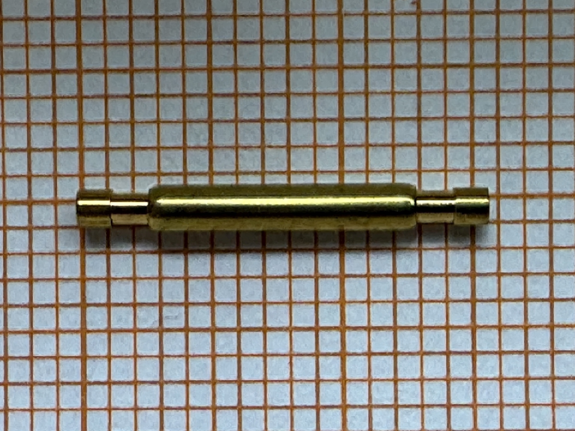 Goldfarbener Federsteg für Uhrenarmbänder.