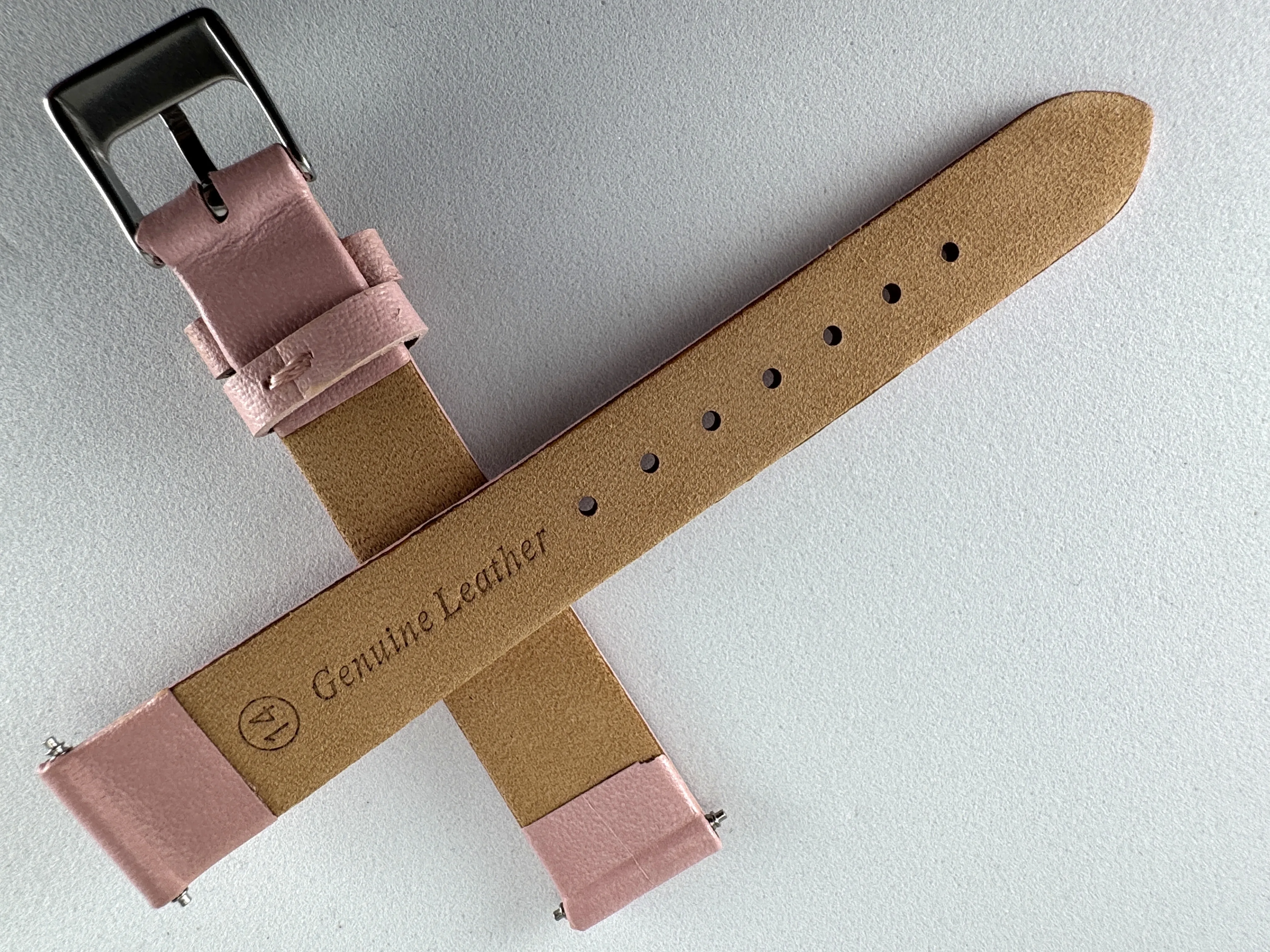 Uhrenarmband Damen 14mm glattes Kalbsleder pink Schnalle silber