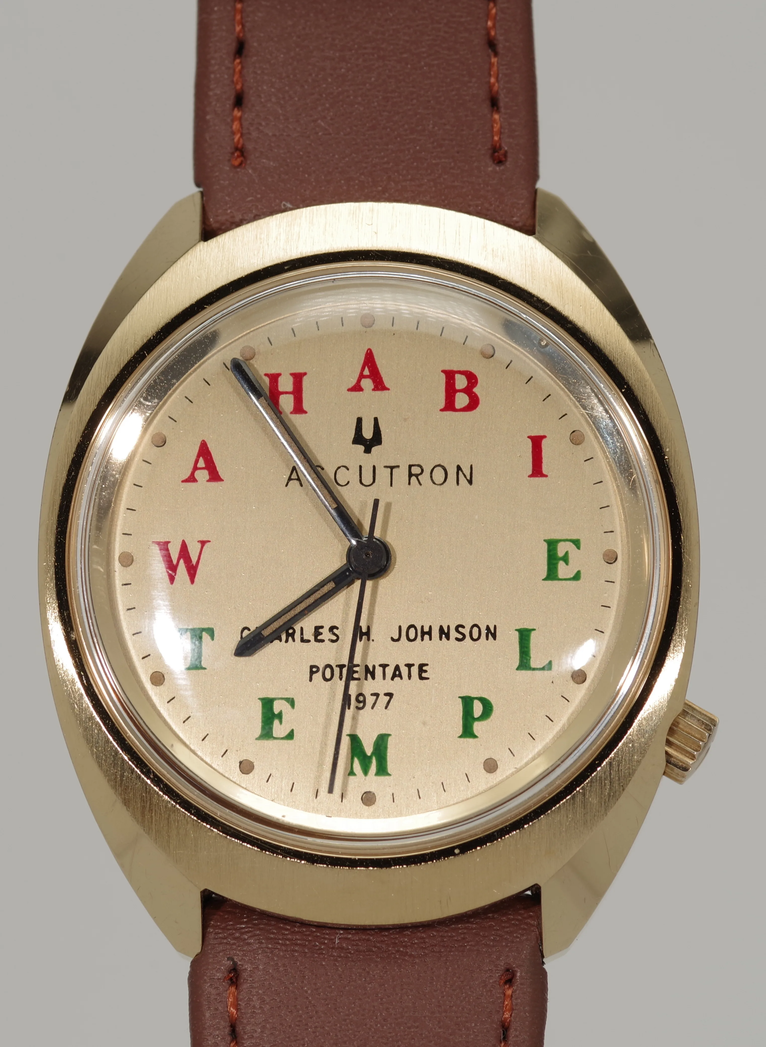 Herren Vintage Armbanduhr Bulova Accutron 219 Wahabi Temple 1977