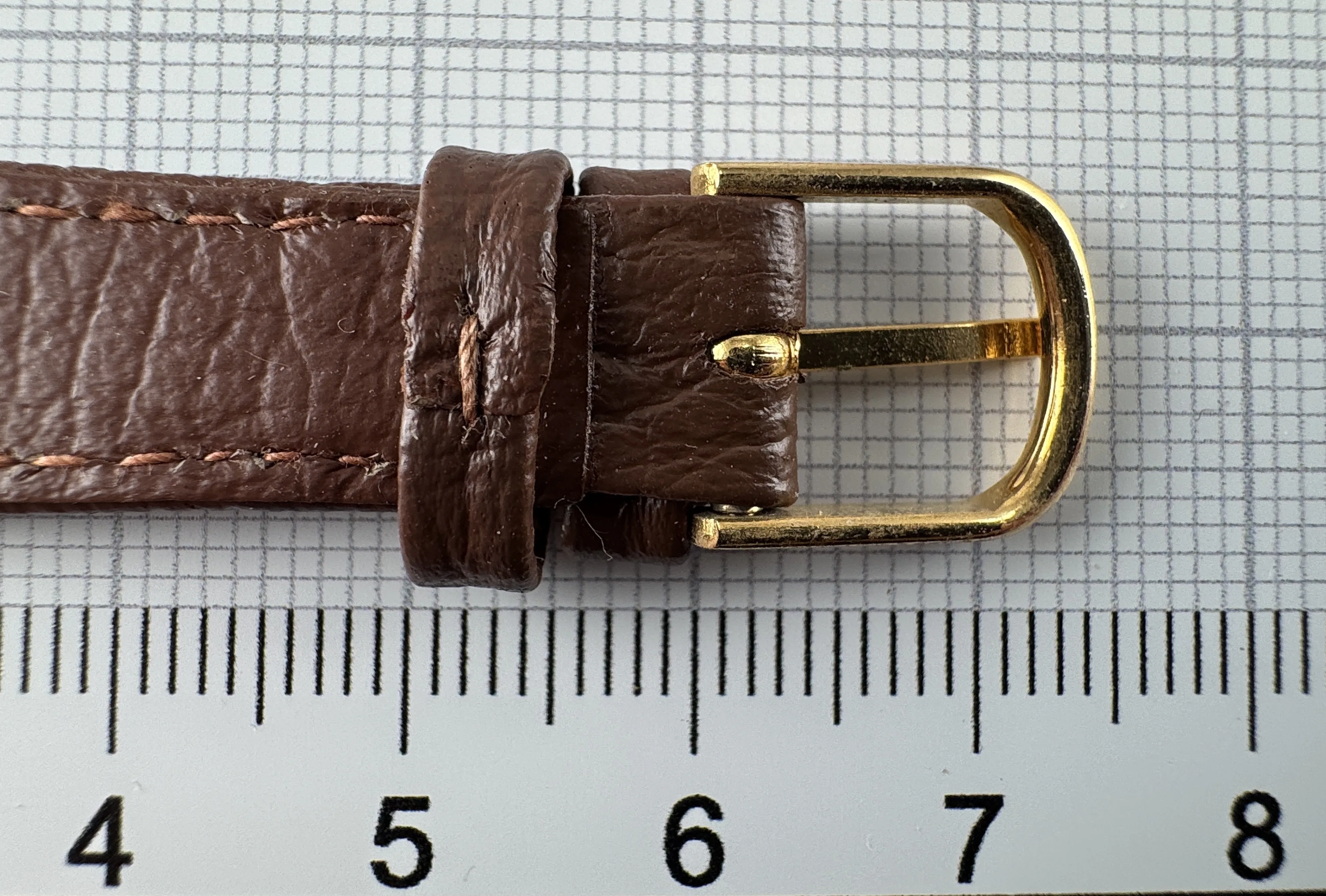 Uhrenarmband Leder 16mm braun - Echtleder - 10mm goldfarben