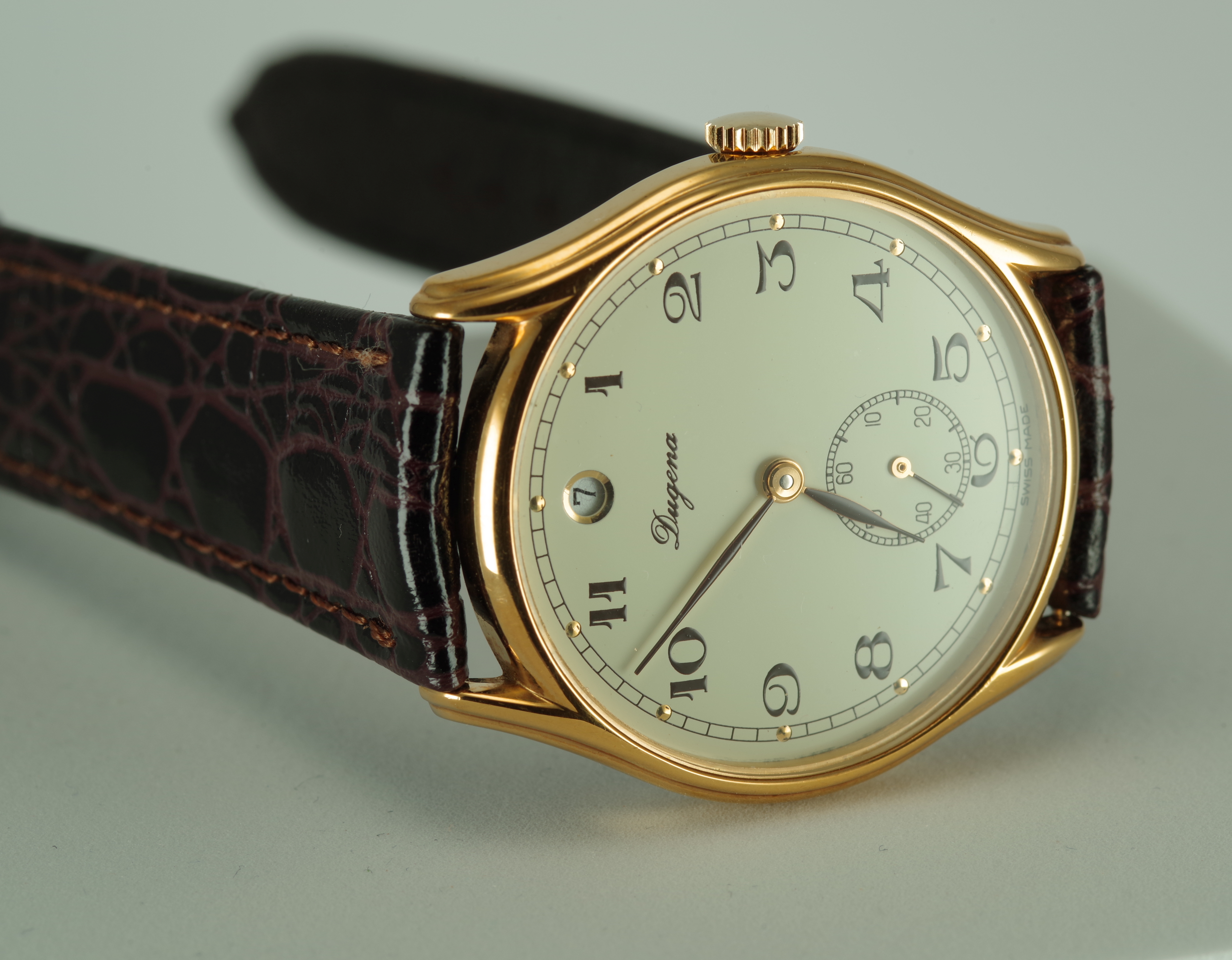 Dugena Vintage Handaufzug Unisex Datum bei 12 Uhr