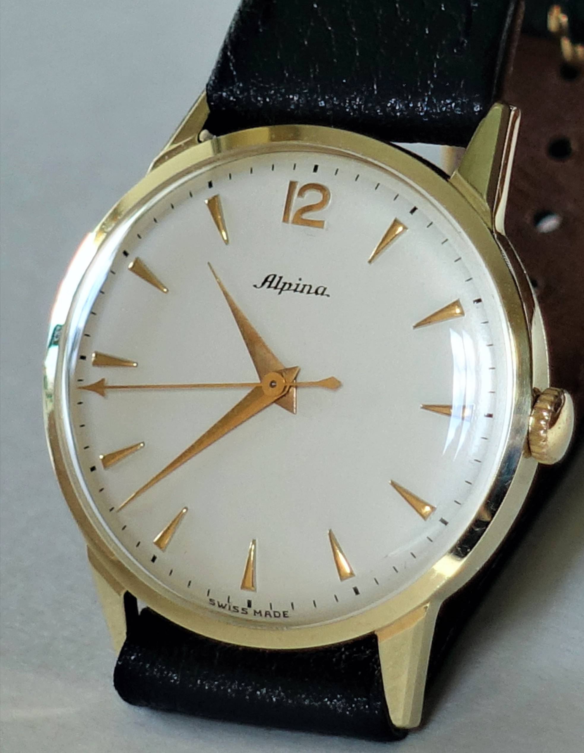Alpina 14K Gold Herrenuhr – Eleganz in Schweizer Präzision (Kaliber 588)