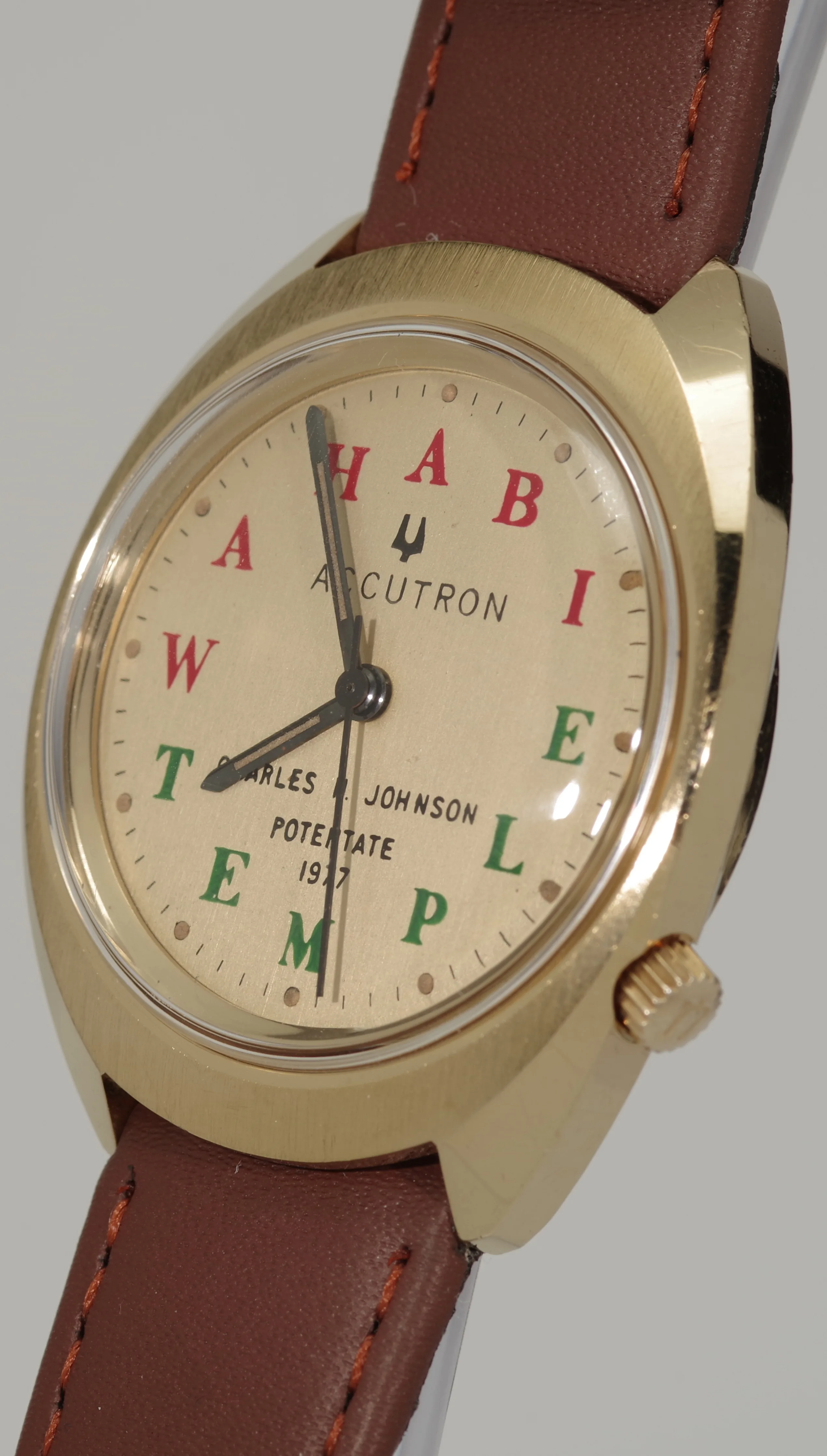 Herren Vintage Armbanduhr Bulova Accutron 219 Wahabi Temple 1977