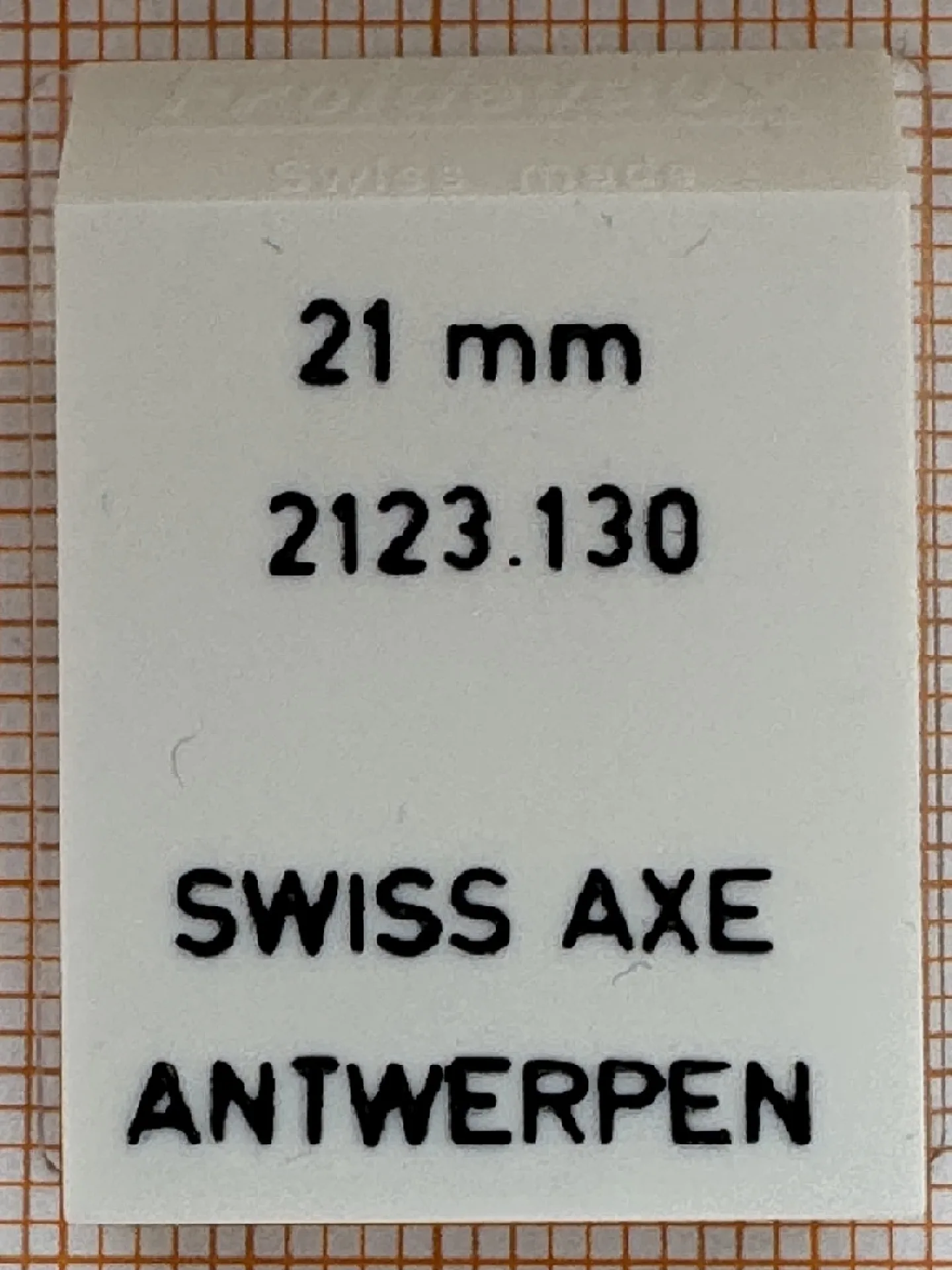 Dichtung Set 21mm Weißes Tütchen mit Aufdruck für eine 21 Millimeter Dichtung, Ersatzteil für Uhren.