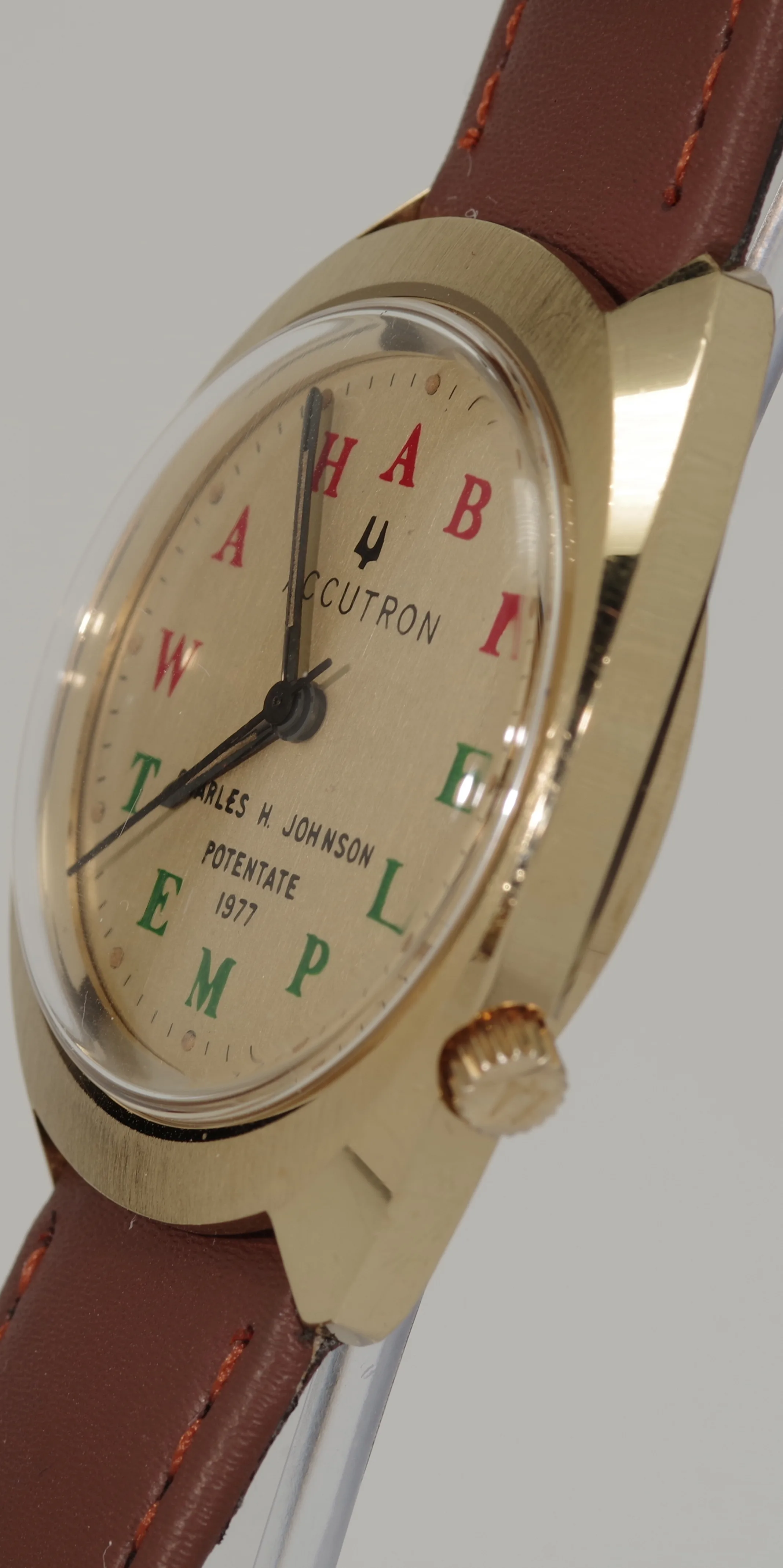 Herren Vintage Armbanduhr Bulova Accutron 219 Wahabi Temple 1977