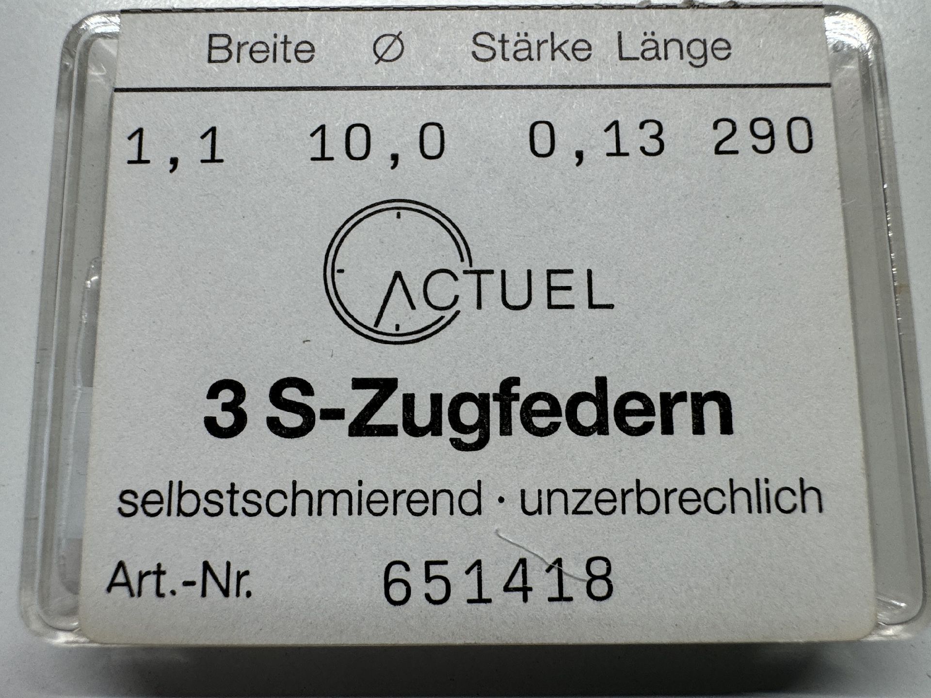 Zugfeder 1.10 x 10.0 x 0.13 x 290
