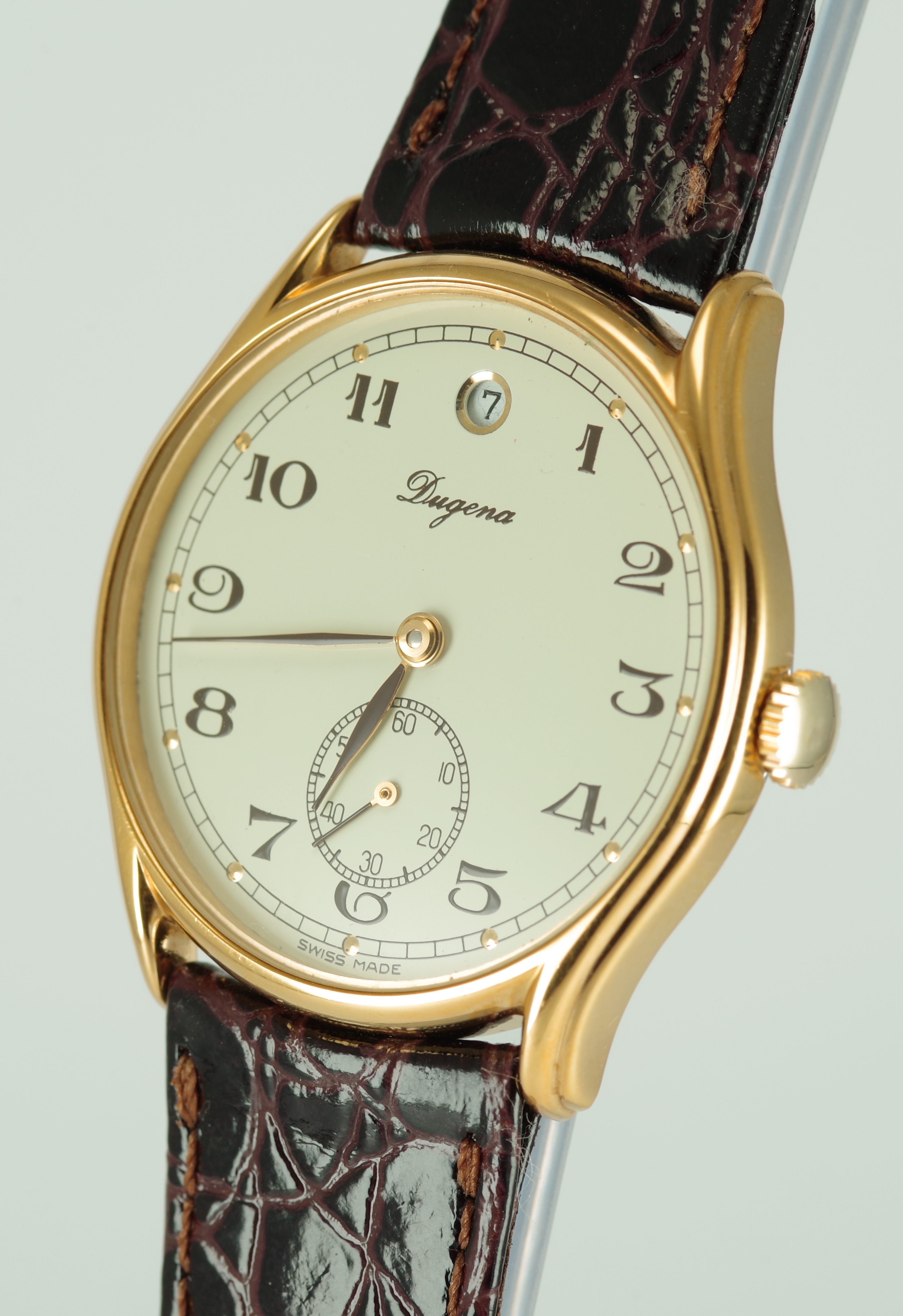 Dugena Vintage Handaufzug Unisex Datum bei 12 Uhr