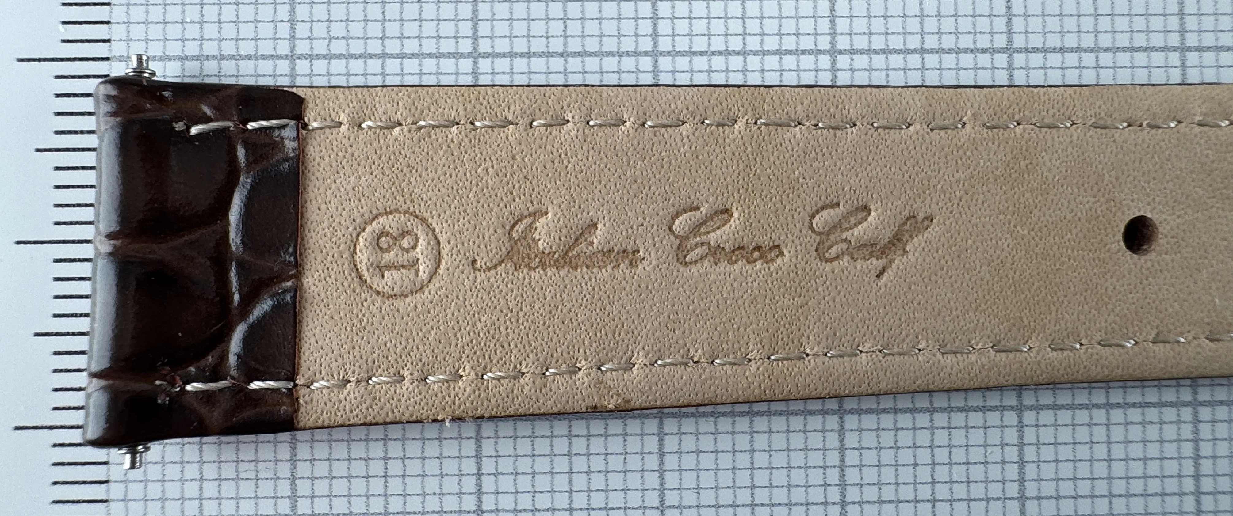 Uhrenarmband Leder 18mm braun - Kalbsleder mit Krokodilstruktur - 16mm Edelstahl
