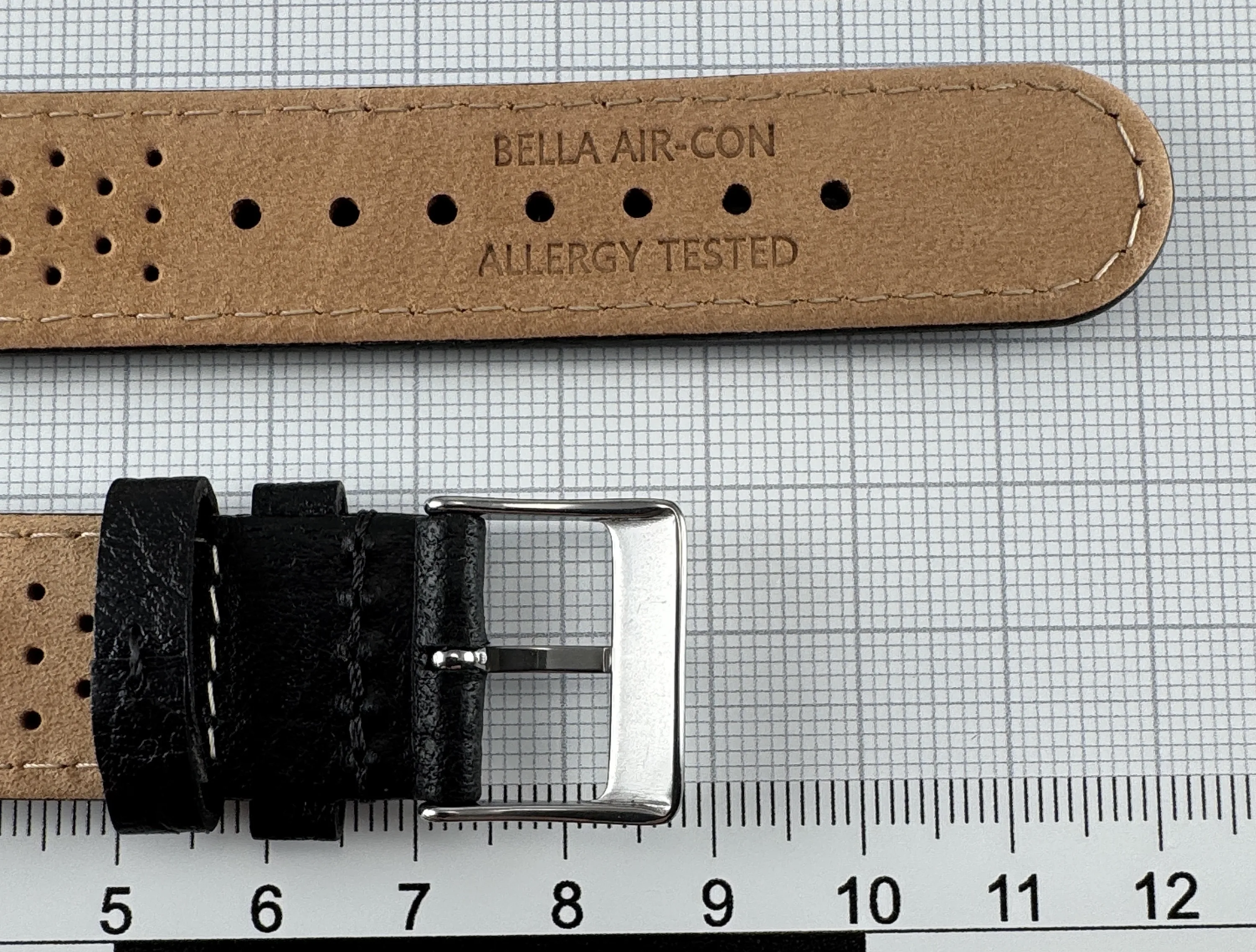 Uhrenarmband Leder 18mm schwarz atmungsaktiv - Kalbsleder - 18mm Edelstahl Uhrenarmband Leder 18mm schwarz atmungsaktiv - Kalbsleder - 18mm Edelstahl