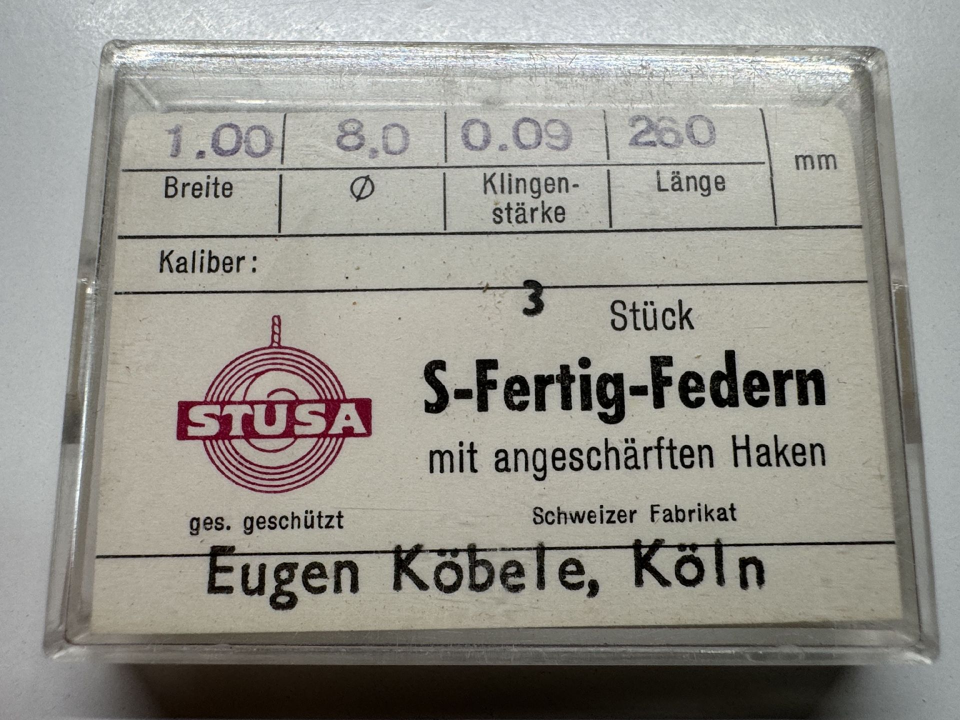 Zugfeder 1.00 x 8.0 x 0.09 x 260