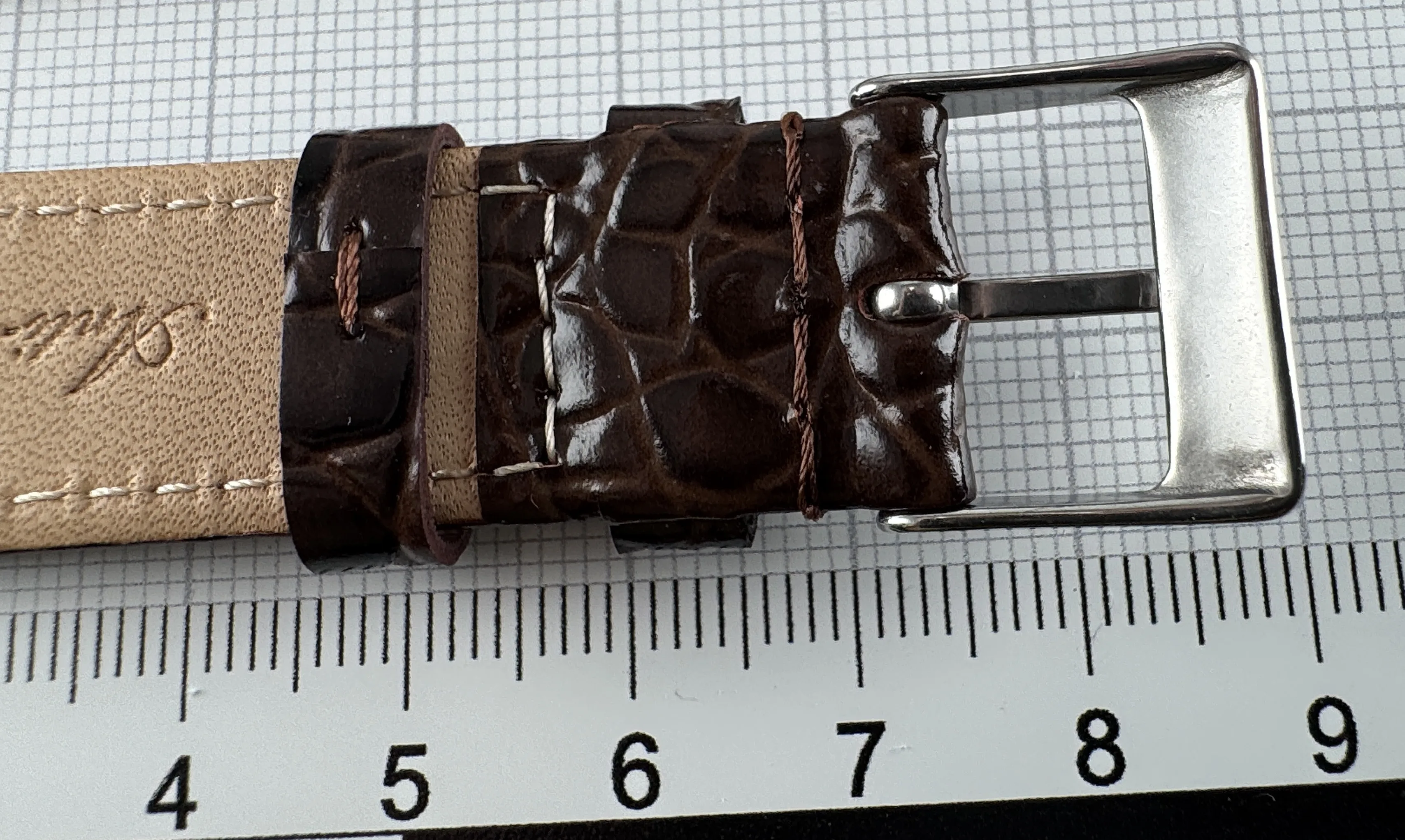 Uhrenarmband Leder 18mm braun - Kalbsleder mit Krokodilstruktur - 16mm Edelstahl Uhrenarmband Leder 18mm braun - Kalbsleder mit Krokodilstruktur - 16mm Edelstahl