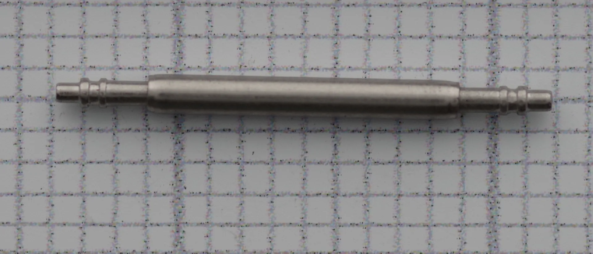 Federsteg Edelstahl 20mm Silberner Federsteg aus Edelstahl mit 20 Millimeter Länge für Uhrenarmbänder.