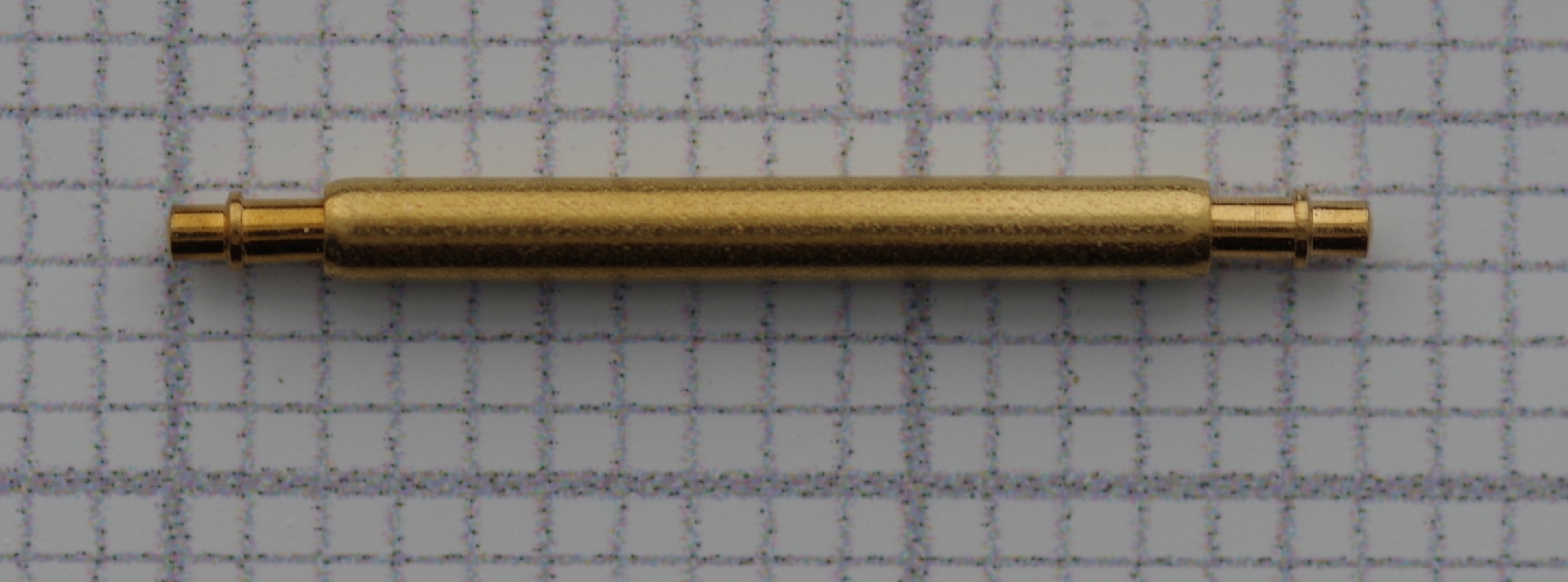 Goldfarbener Federsteg für Uhrenarmbänder mit einer Länge von 20 Millimetern.