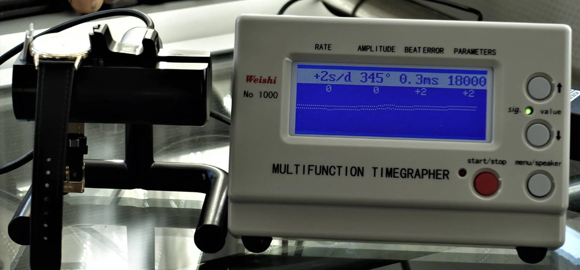 Zeitwaagen Messgerät Elektronisches Zeitwaagen Messgerät zur Überprüfung von mechanischen Uhren.