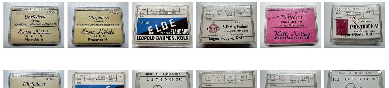 Bannerfoto: Watcherie, Verpackungen für Zugfedern Banner - Foto von Verpackungen für Zugfedern für Armbanduhren und Taschenuhren