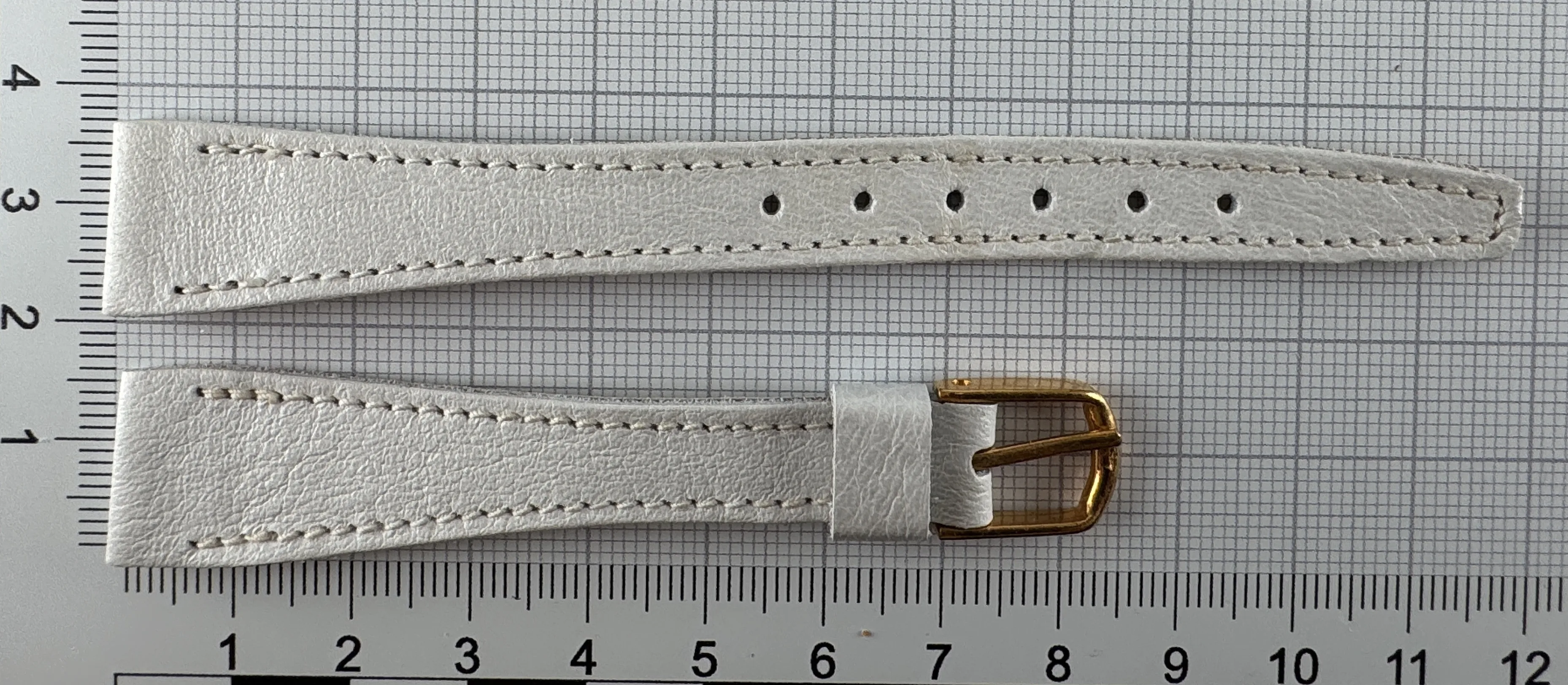 Damen Uhrenarmband 16mm weiß - weiches Kunstleder - 10mm goldfarben Damen Uhrenarmband 16mm weiß - weiches Kunstleder - 10mm goldfarben