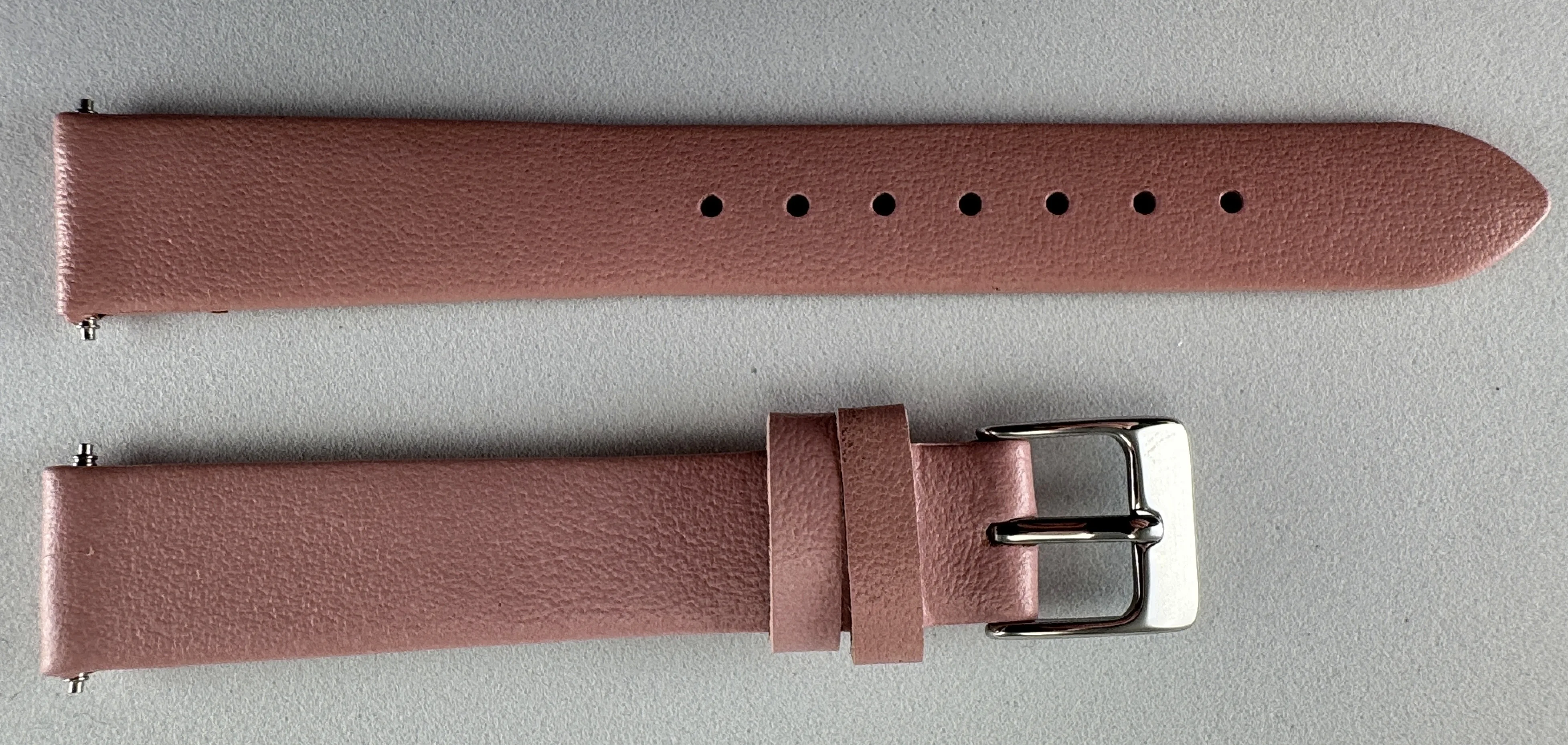 Uhrenarmband Damen 14mm glattes Kalbsleder pink Schnalle silber Uhrenarmband Damen 14mm glattes Kalbsleder pink Schnalle silber
