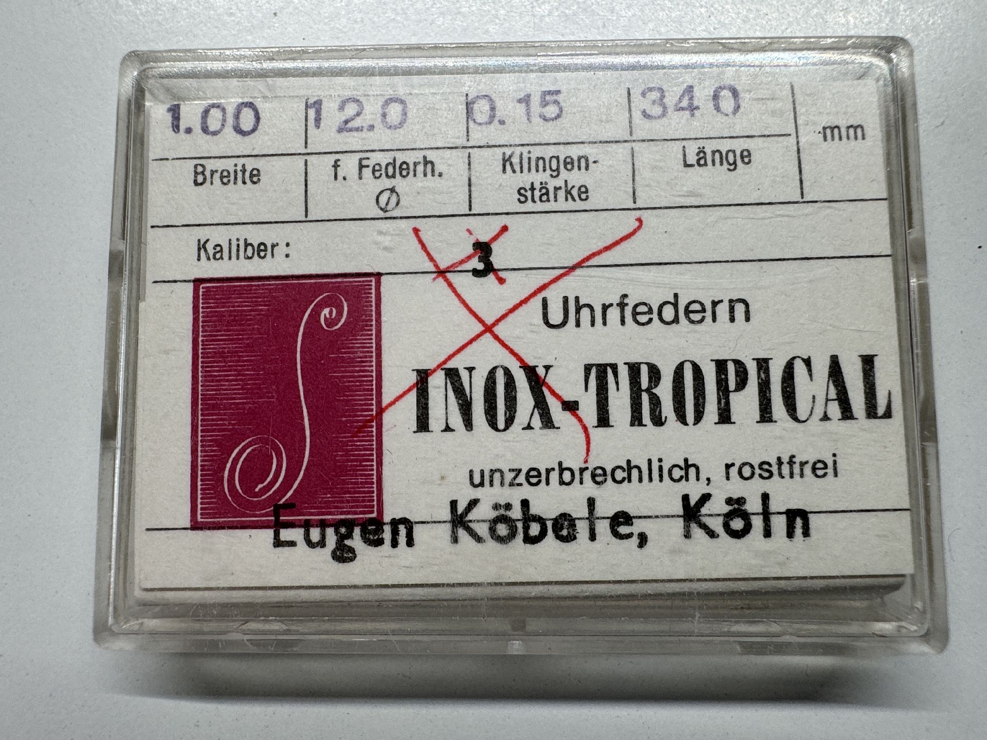Zugfeder 1.00 x 12.0 x 0.15 x 340
