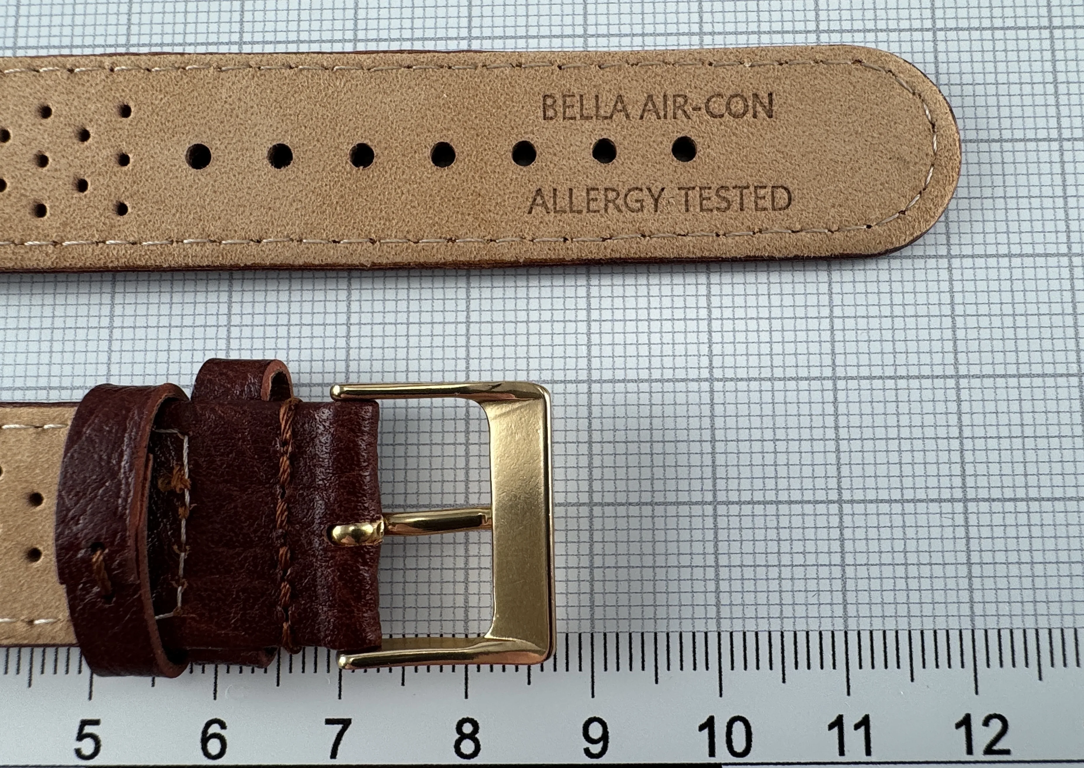 Uhrenarmband Leder 18mm braun atmungsaktiv - Kalbsleder - 18mm vergoldet Uhrenarmband Leder 18mm braun atmungsaktiv - Kalbsleder - 18mm vergoldet