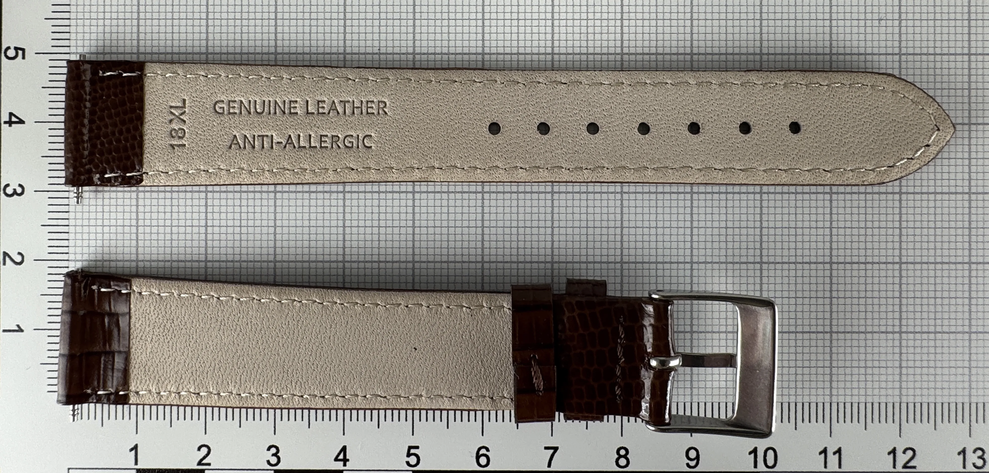 Uhrenarmband XL Leder 18mm braun - Kalbsleder mit Krokodilstruktur - 16mm Edelstahl Uhrenarmband XL Leder 18mm braun - Kalbsleder mit Krokodilstruktur - 16mm Edelstahl