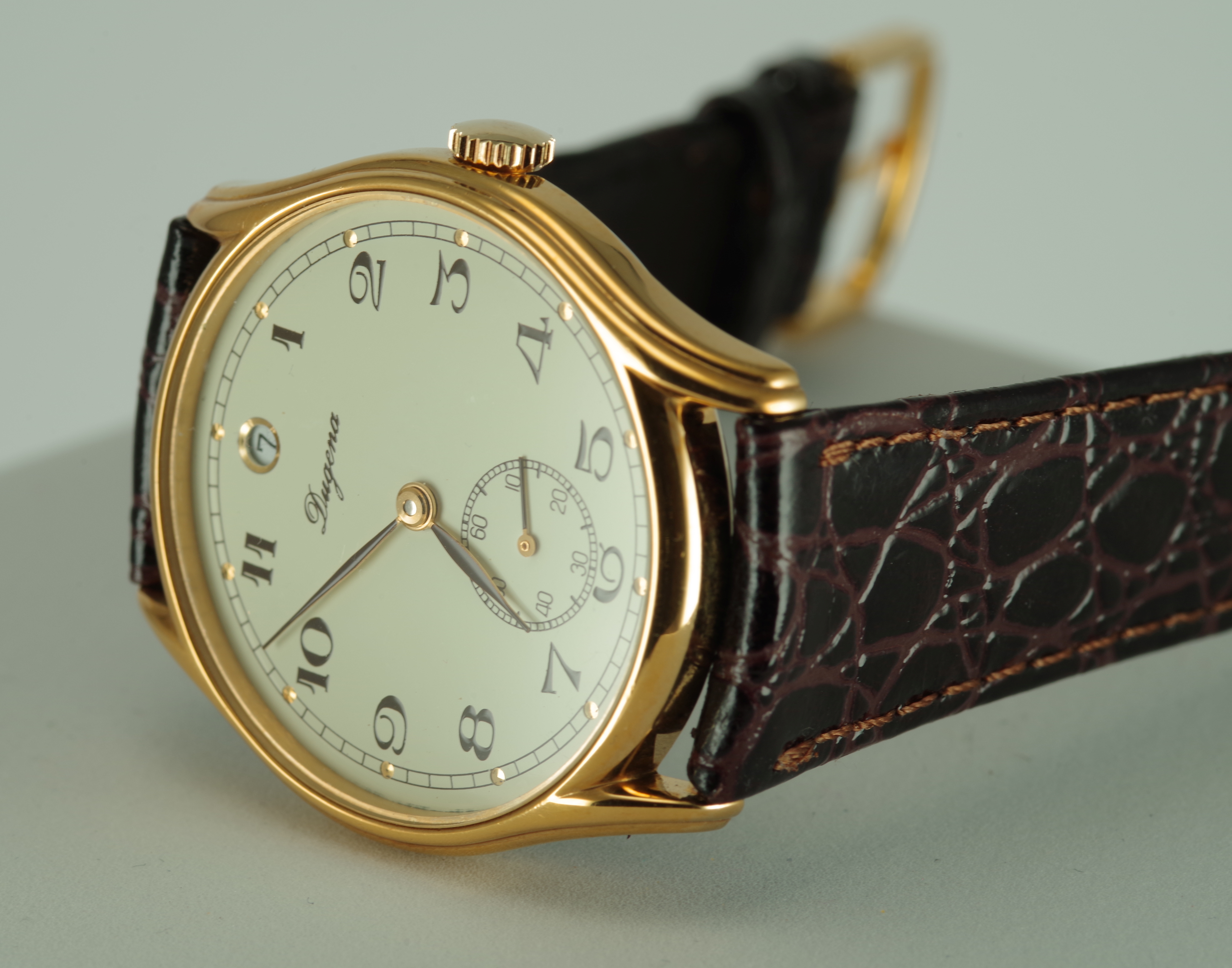 Dugena Vintage Handaufzug Unisex Datum bei 12 Uhr