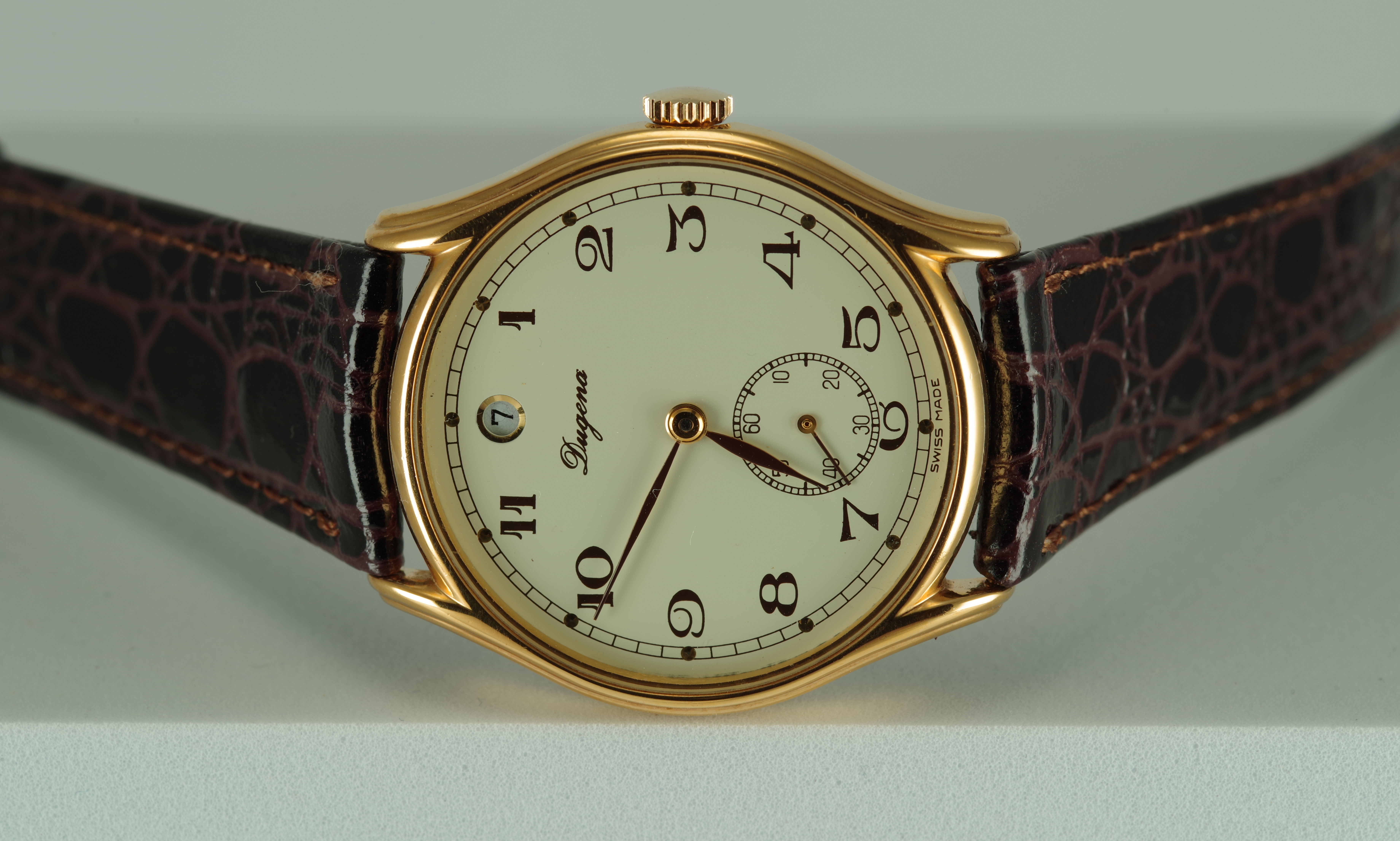 Dugena Vintage Handaufzug Unisex Datum bei 12 Uhr