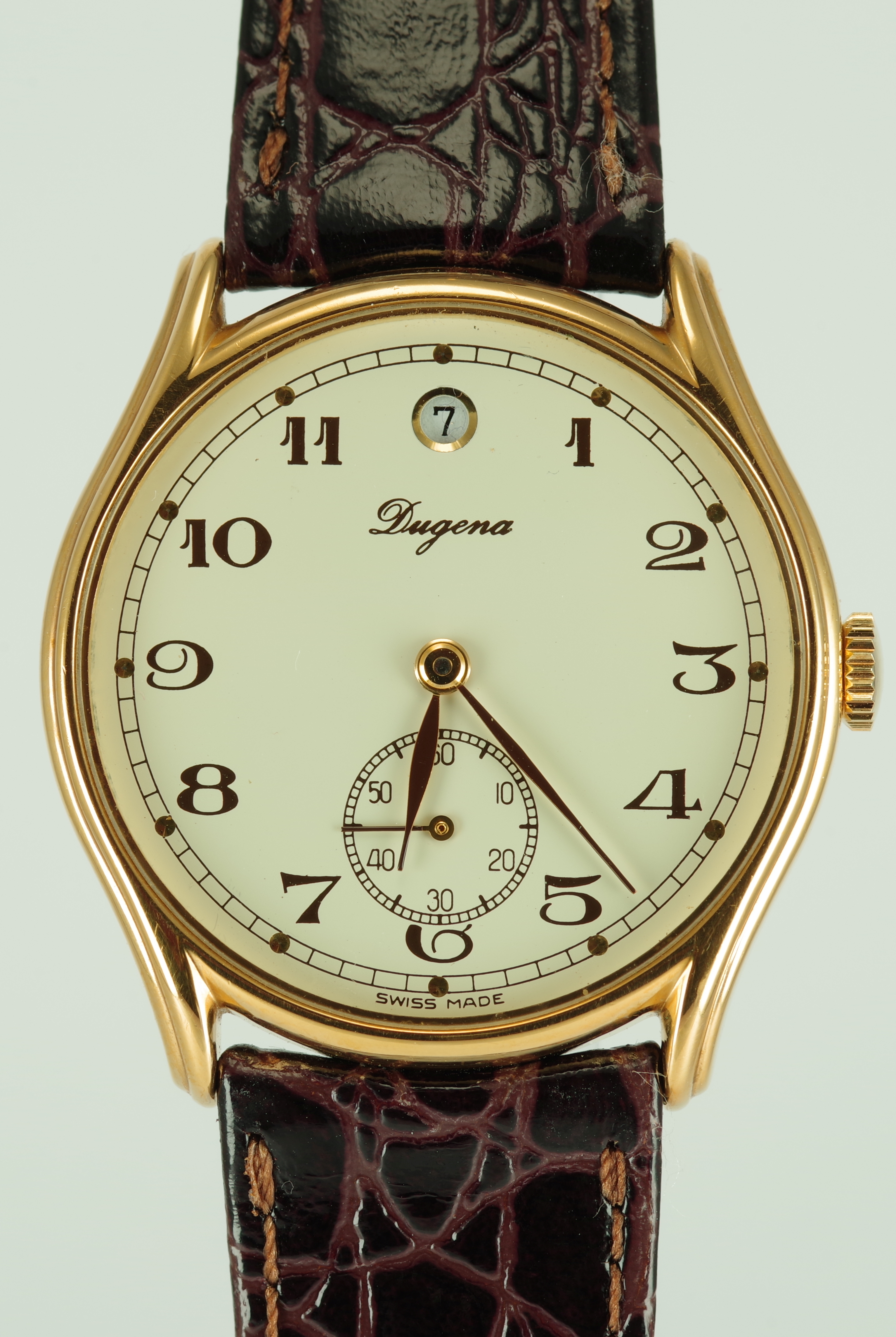 Dugena Vintage Handaufzug Unisex Datum bei 12 Uhr